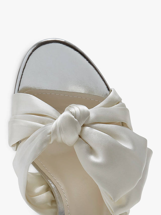 Rainbow Club Arabella Bow Detail Wedding Sandals, Ivory Satin