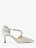 Rainbow Club Raven Crystal Satin Court Shoes, Ivory Satin