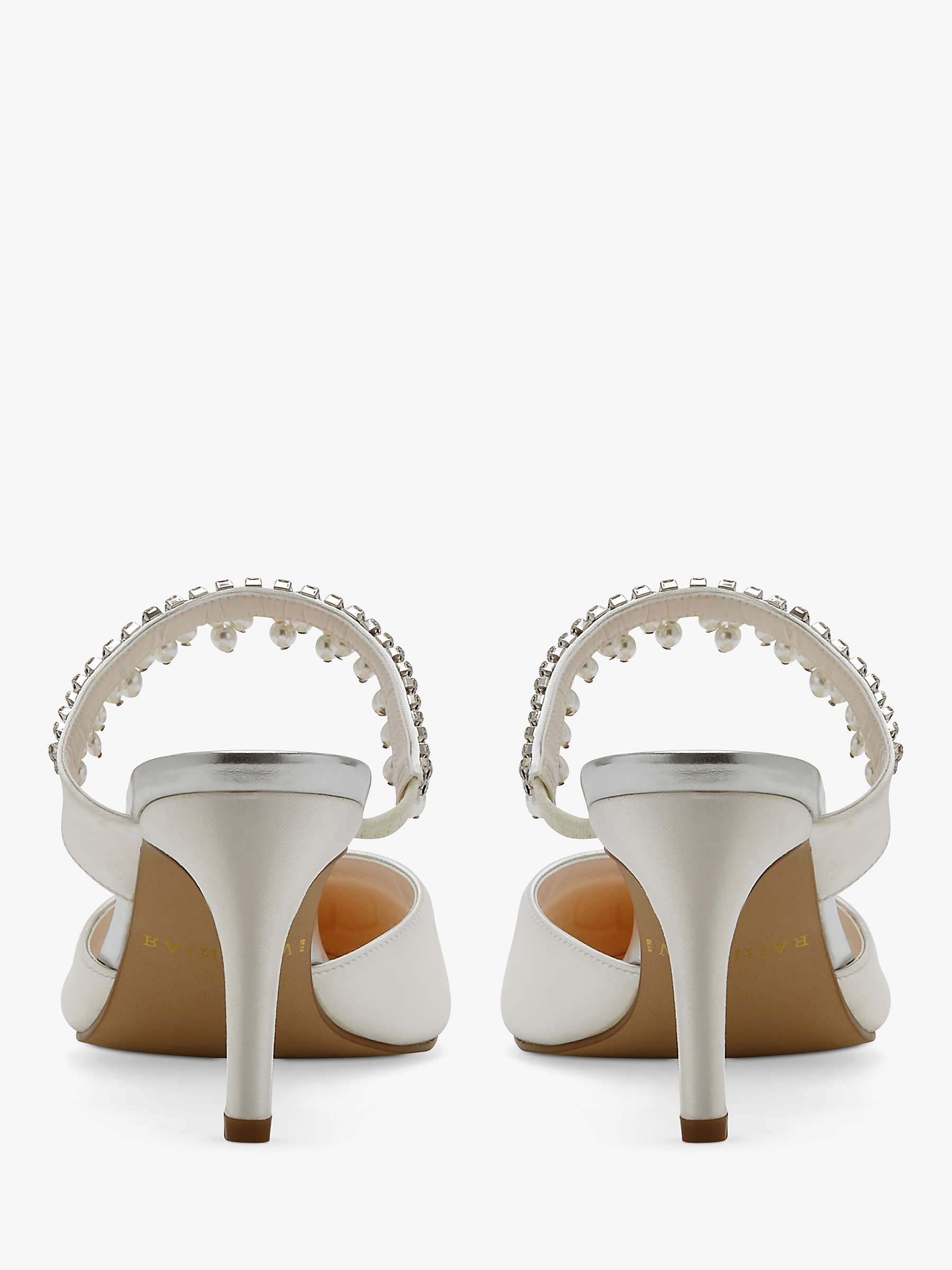 Buy Rainbow Club Amyla Satin Pearl Detail Mules, Ivory Satin Online at johnlewis.com