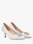 Rainbow Club Audley Kitten Heel Wedding Court Shoes, Ivory Satin