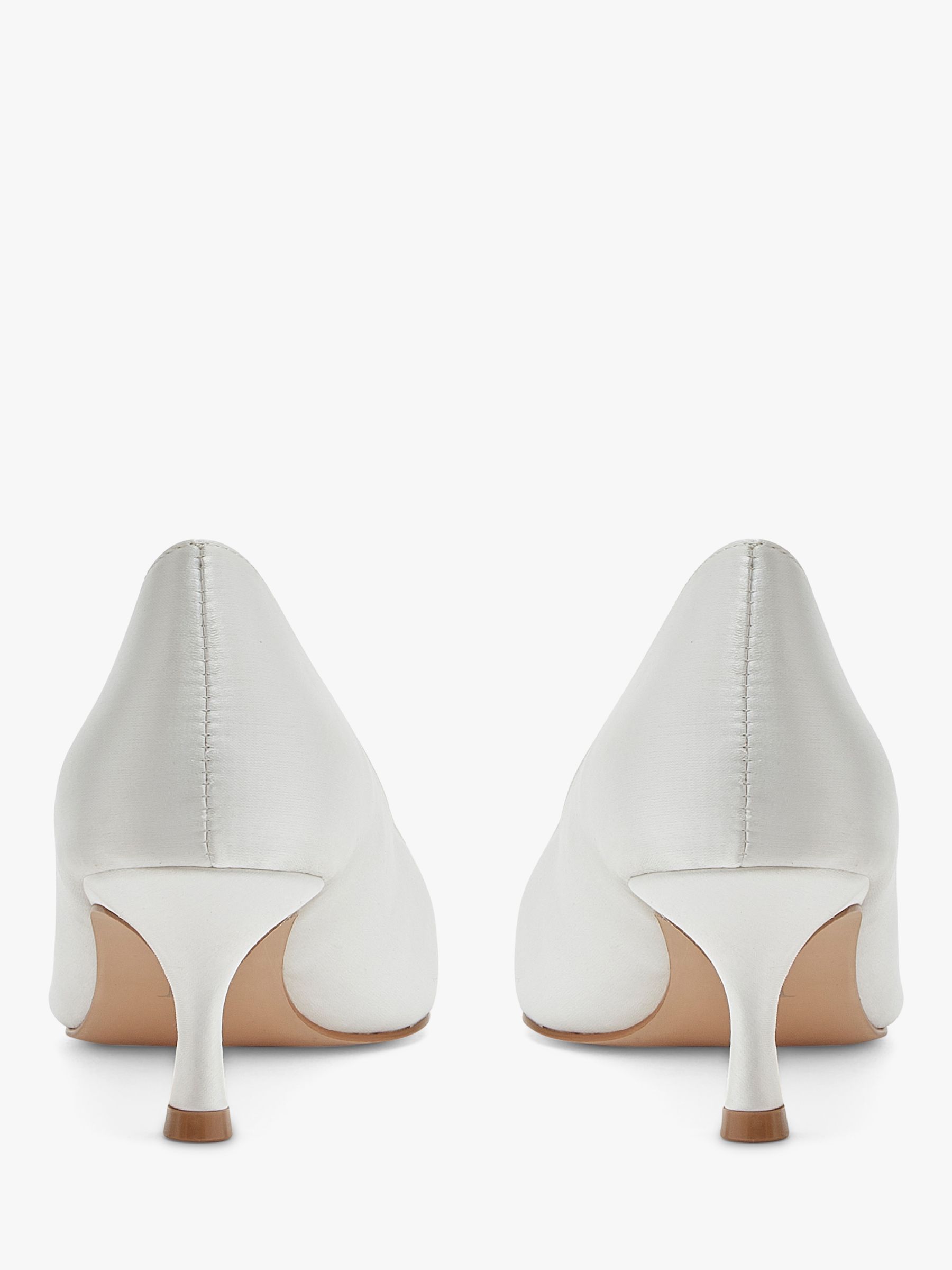 Rainbow Club Audley Kitten Heel Wedding Court Shoes, Ivory Satin