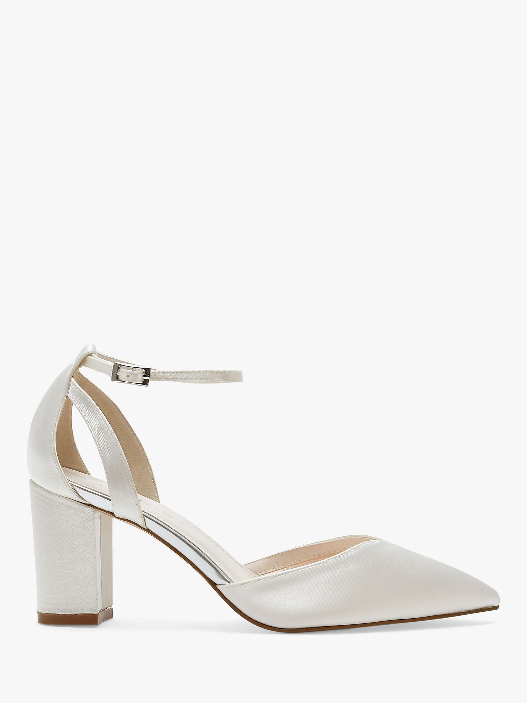 Buy Rainbow Club Bella Wide Fit Wedding Shoes, Ivory Satin Online at johnlewis.com
