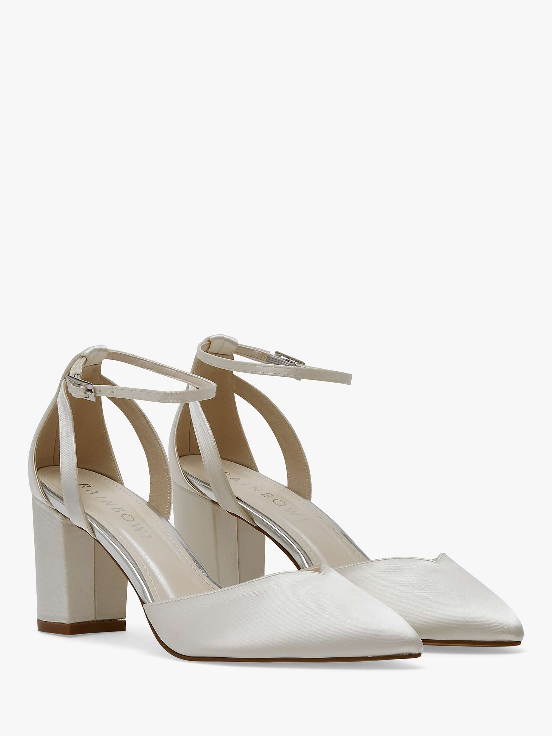 Buy Rainbow Club Bella Wide Fit Wedding Shoes, Ivory Satin Online at johnlewis.com