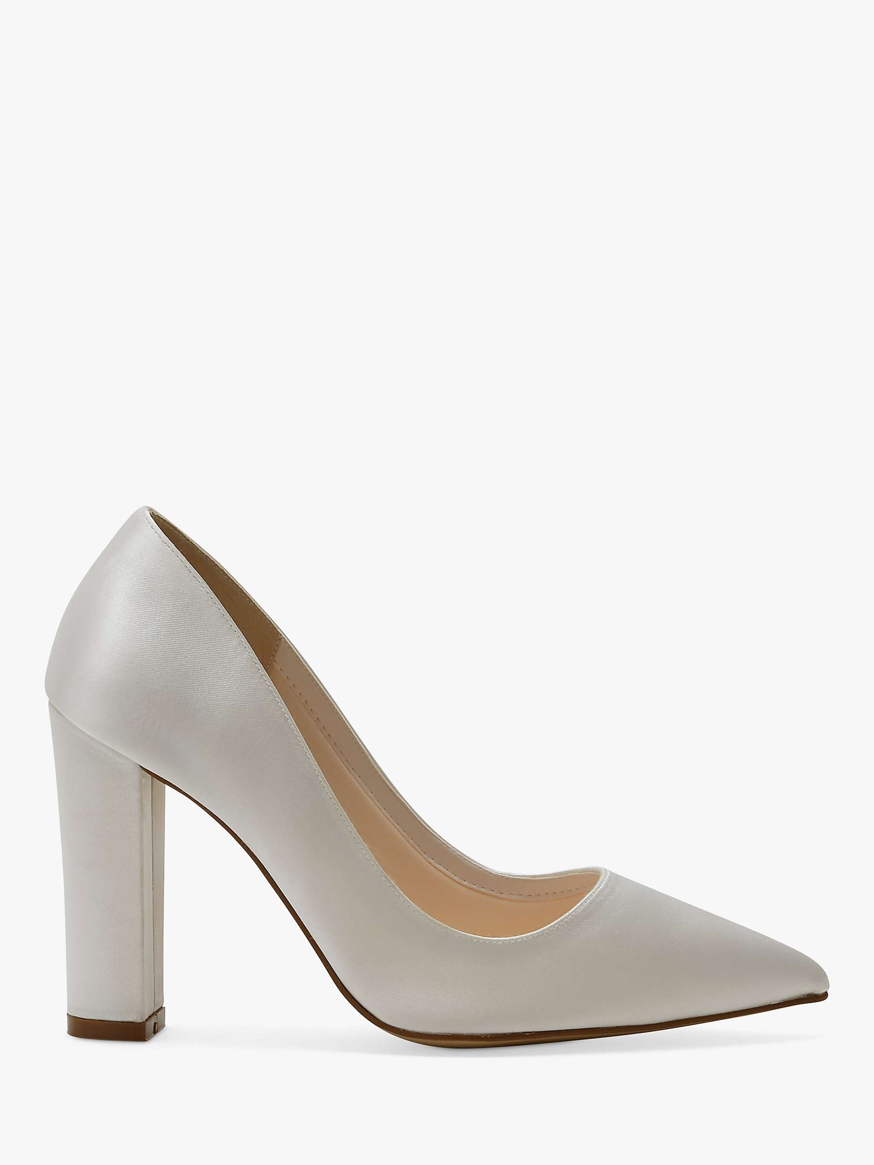 Buy Rainbow Club Remi Wide Fit Wedding Court Shoes, Ivory Satin Online at johnlewis.com