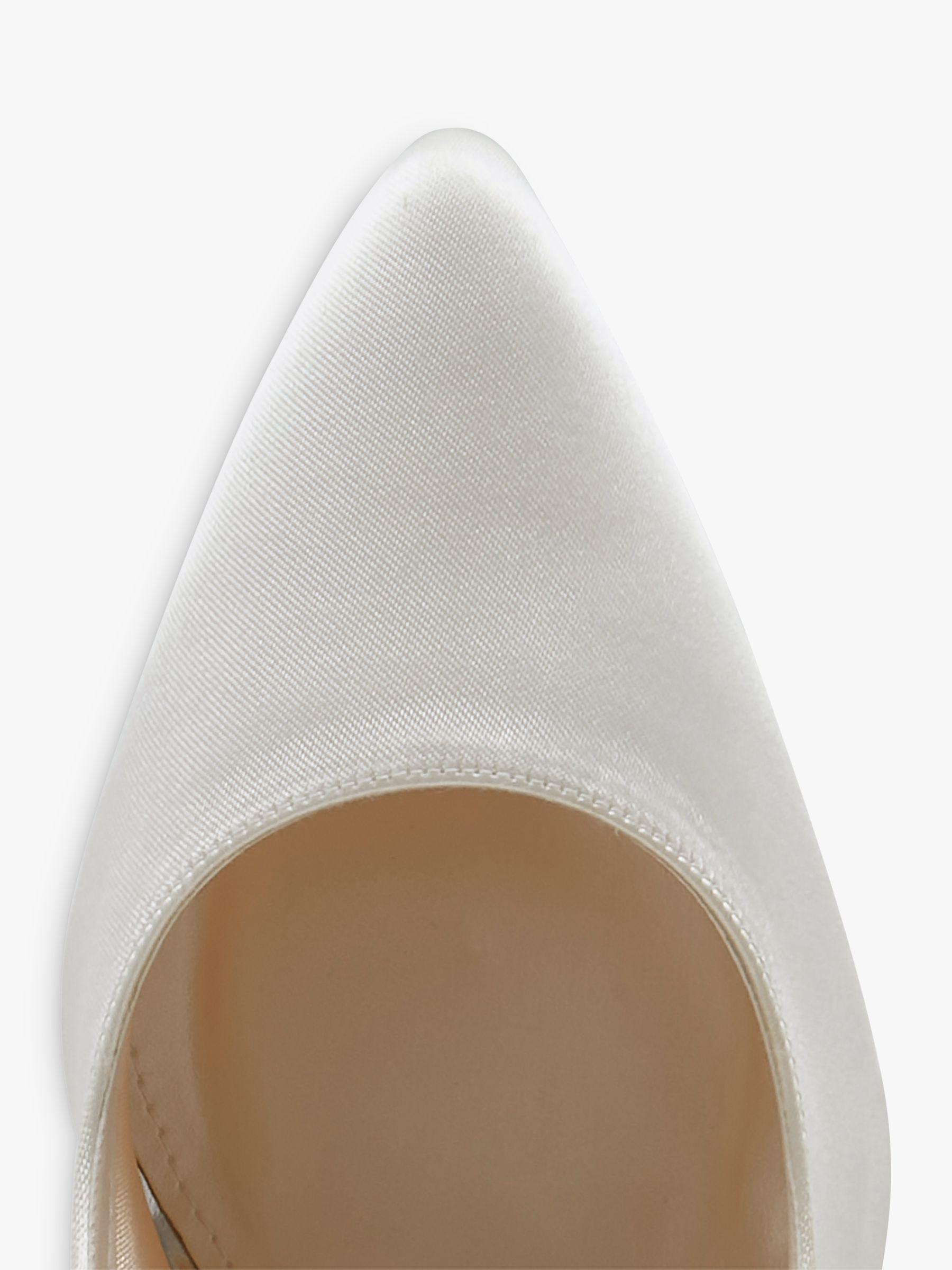 Rainbow Club Remi Wide Fit Wedding Court Shoes, Ivory Satin, 7