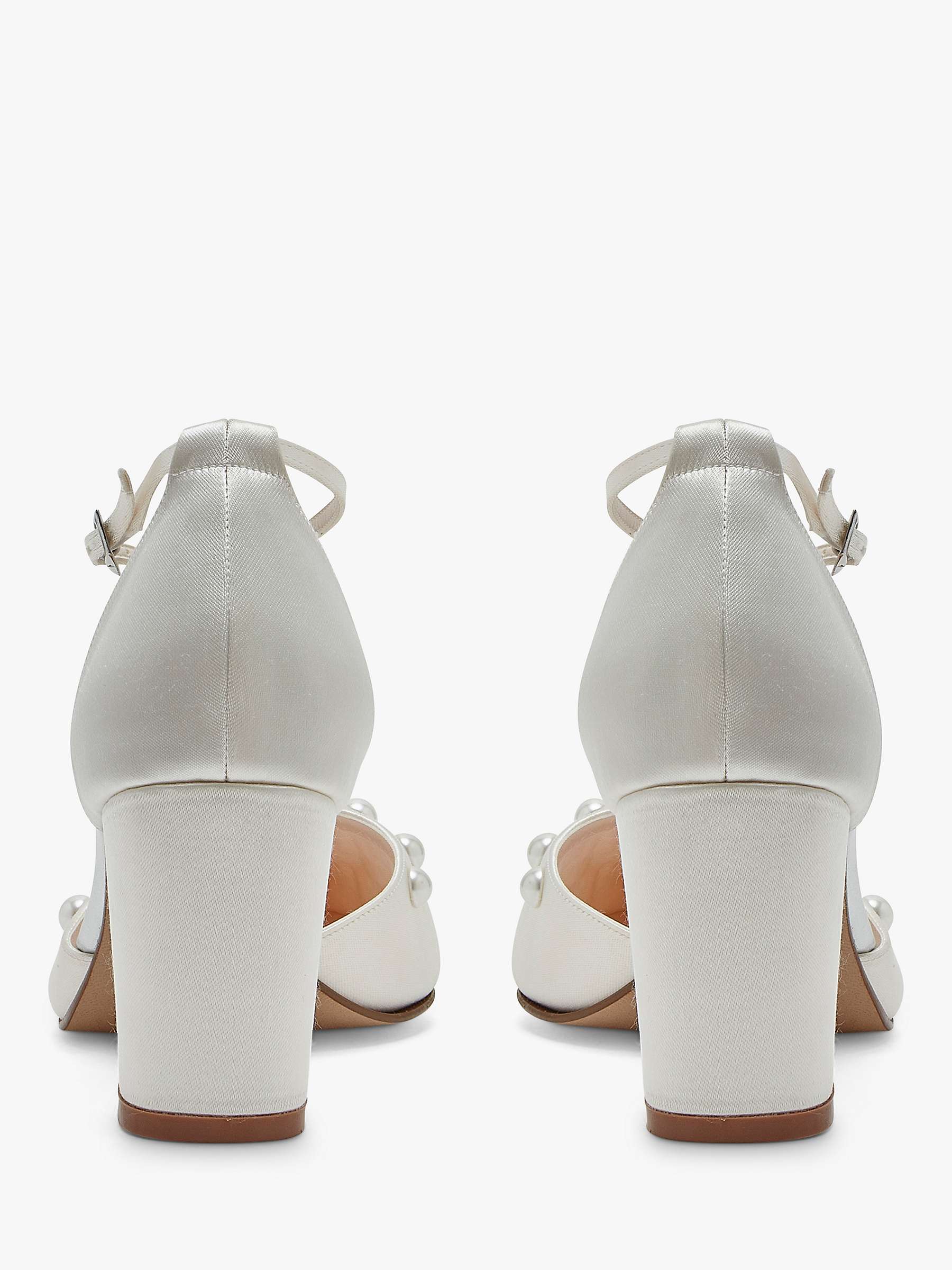 Buy Rainbow Club Hannah Wide Fit Ankle Strap Wedding Court Shoes, Ivory Satin Online at johnlewis.com