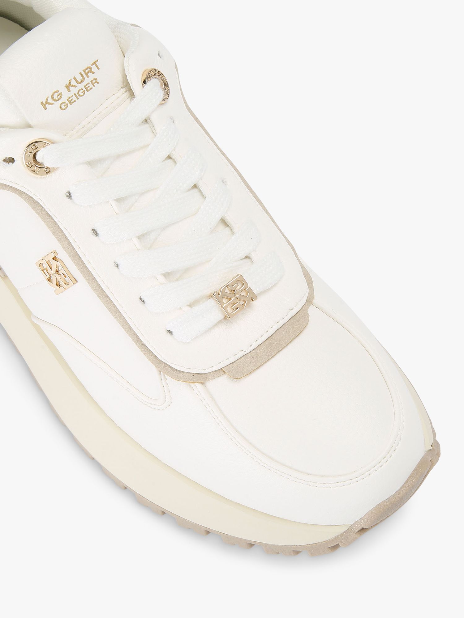 KG Kurt Geiger Louisa Lace Up Trainers, White at John Lewis & Partners