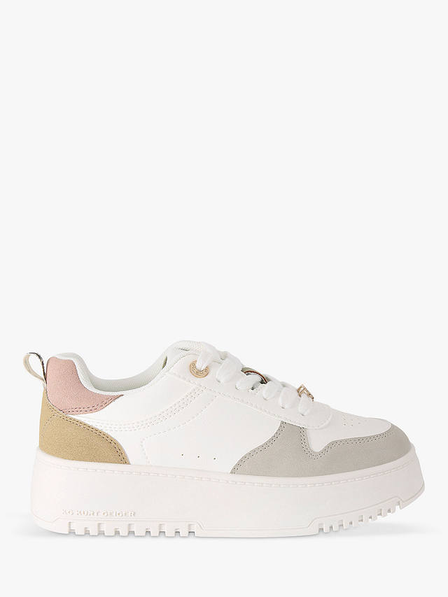 KG Kurt Geiger Lana Chunky Lace Up Trainers, Taupe/Multi