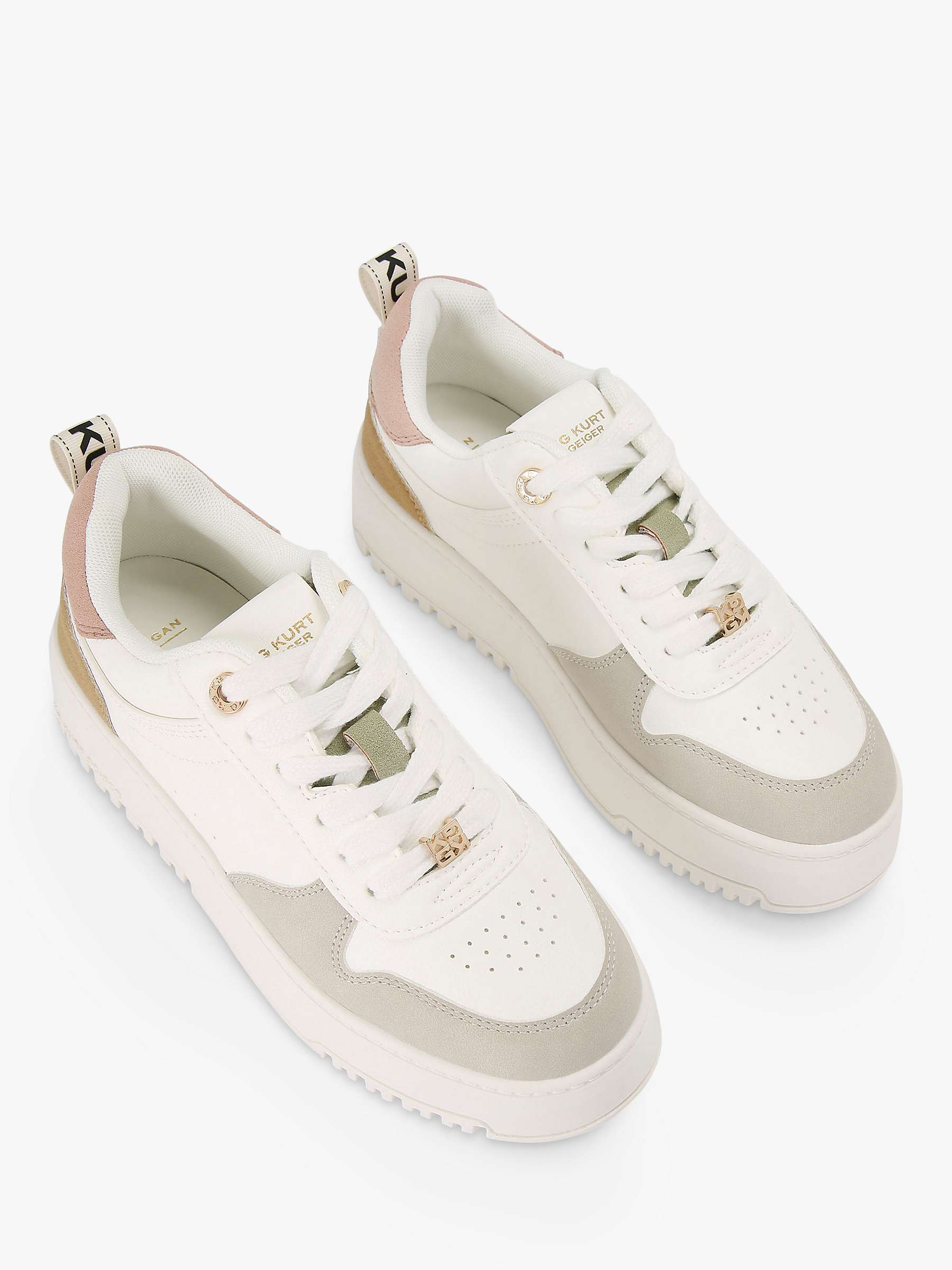 Buy KG Kurt Geiger Lana Chunky Lace Up Trainers, Taupe/Multi Online at johnlewis.com