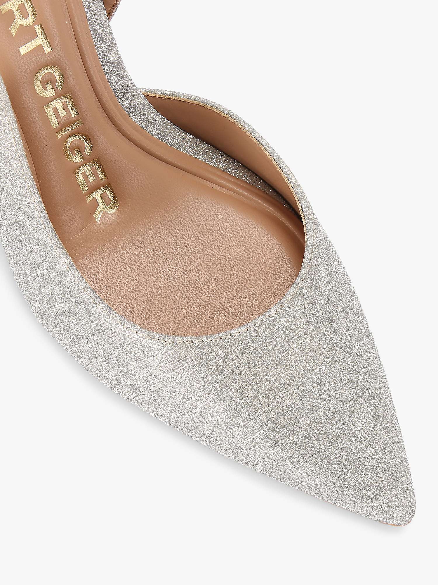 Buy KG Kurt Geiger Aria Textile Slingback Court Shoes, Silver Online at johnlewis.com