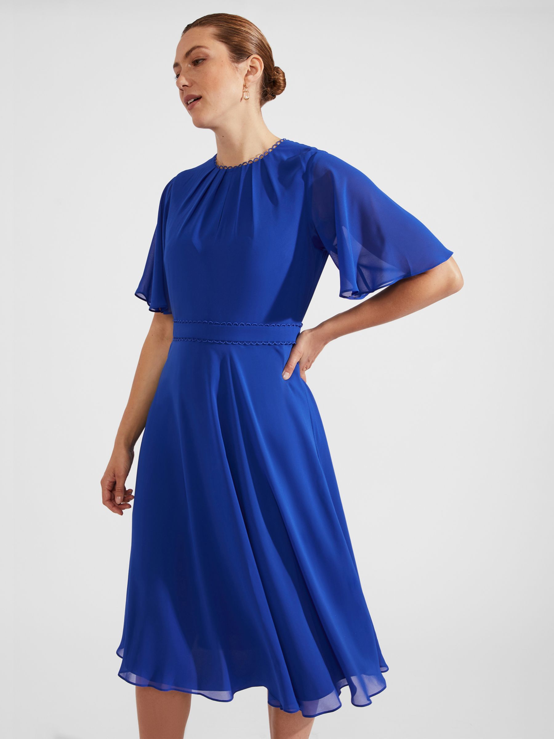Hobbs Petite Samara Dress, Lapis Blue at John Lewis & Partners