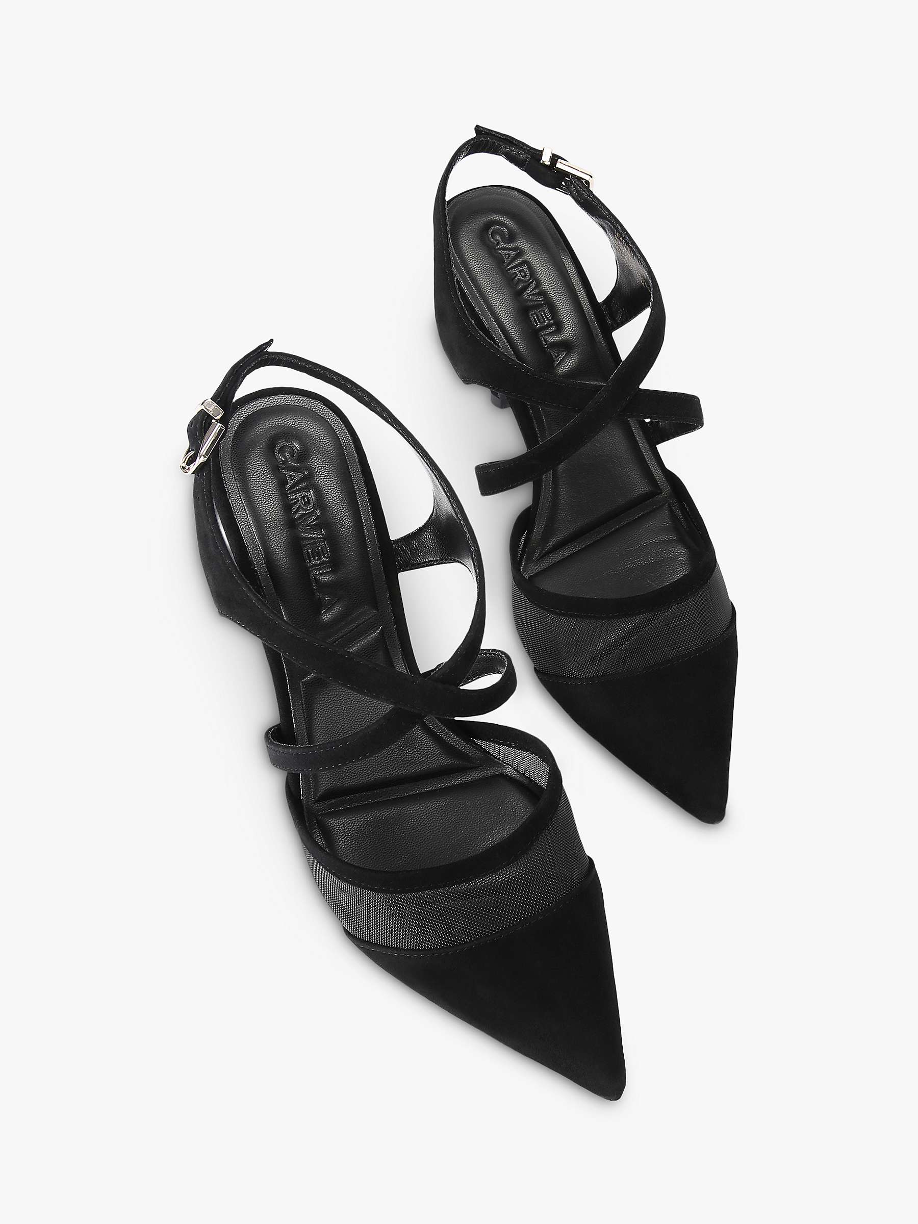 Buy Carvela Symmetry X Strap Court Shoes, Black Online at johnlewis.com