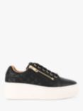 Carvela Connected Leather Zip Chunky Trainers, Black