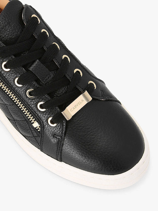 Carvela Connected Leather Zip Chunky Trainers, Black