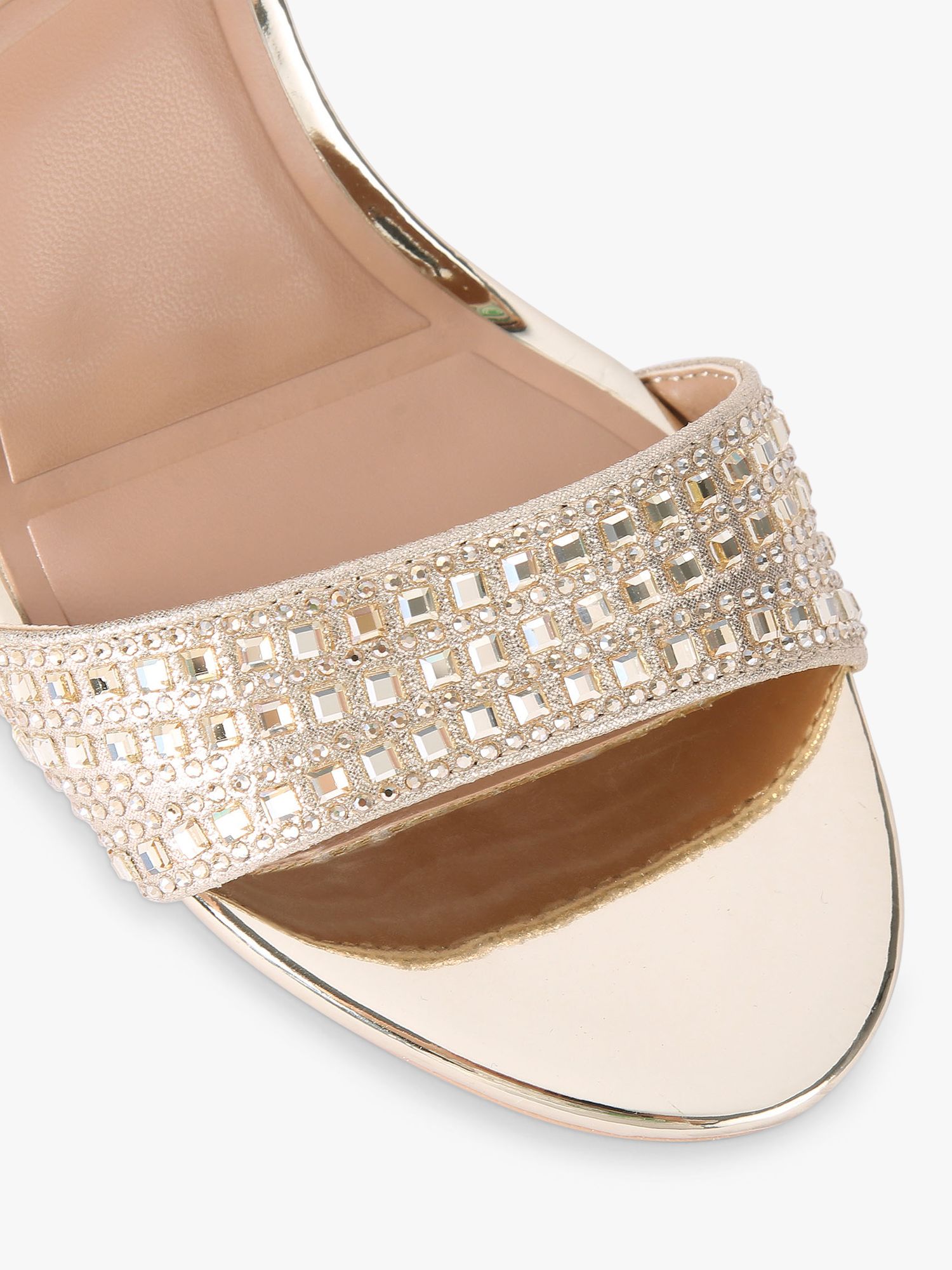 Carvela Kianni Embellished Block Heel Sandals, Gold, 3