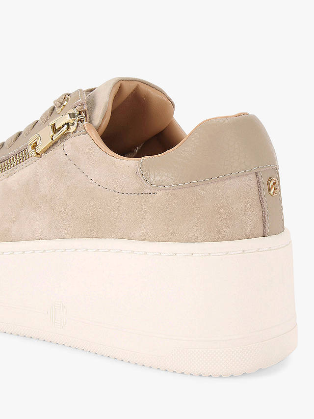Carvela Connected Leather Zip Chunky Trainers, Natural Beige
