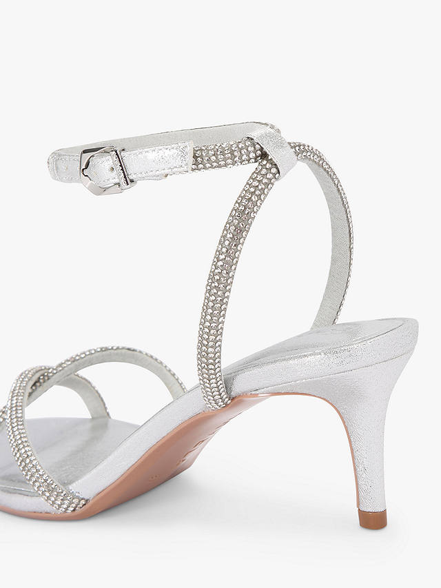Carvela Stargaze Embellished Mid Heel Sandals, Silver