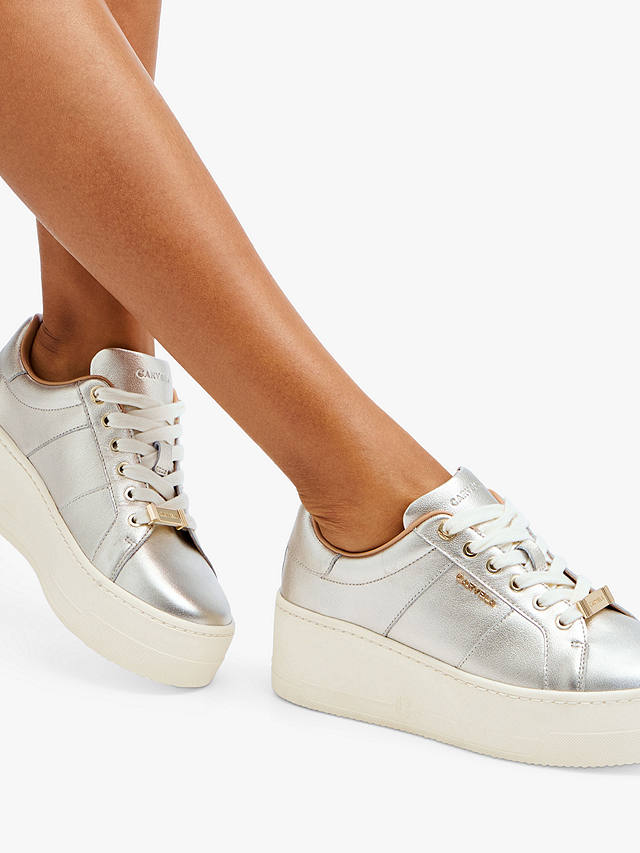 Carvela Connected Leather Metallic Chunky Trainers, Gold