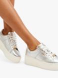 Carvela Connected Leather Metallic Chunky Trainers, Gold, Gold