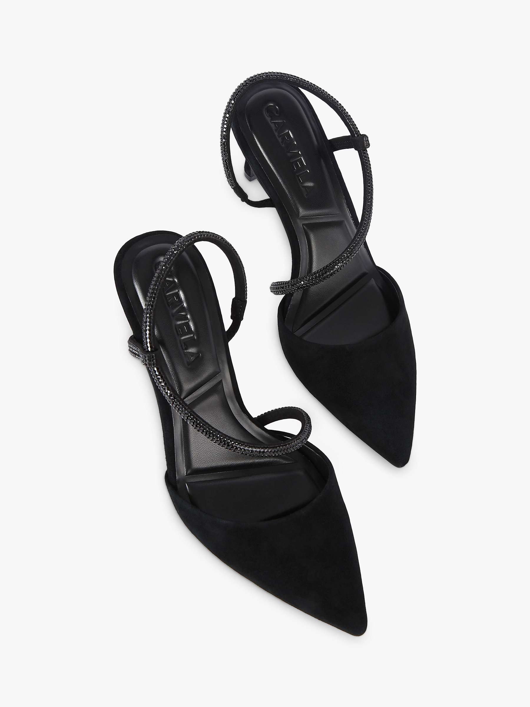 Buy Carvela Paparazzi Suede High Heel Court Shoes, Black Online at johnlewis.com