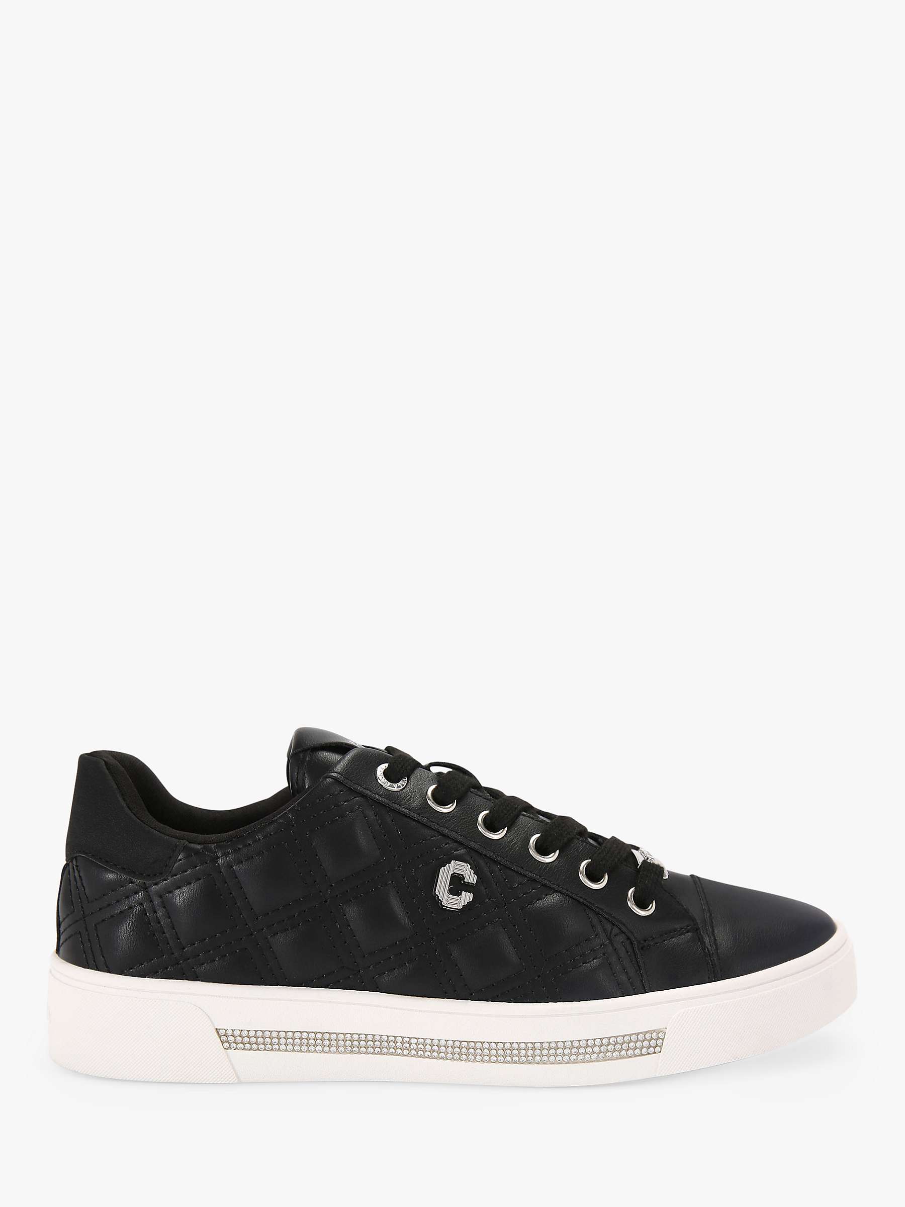 Buy Carvela Diamond Quilted Trainers, Black Online at johnlewis.com