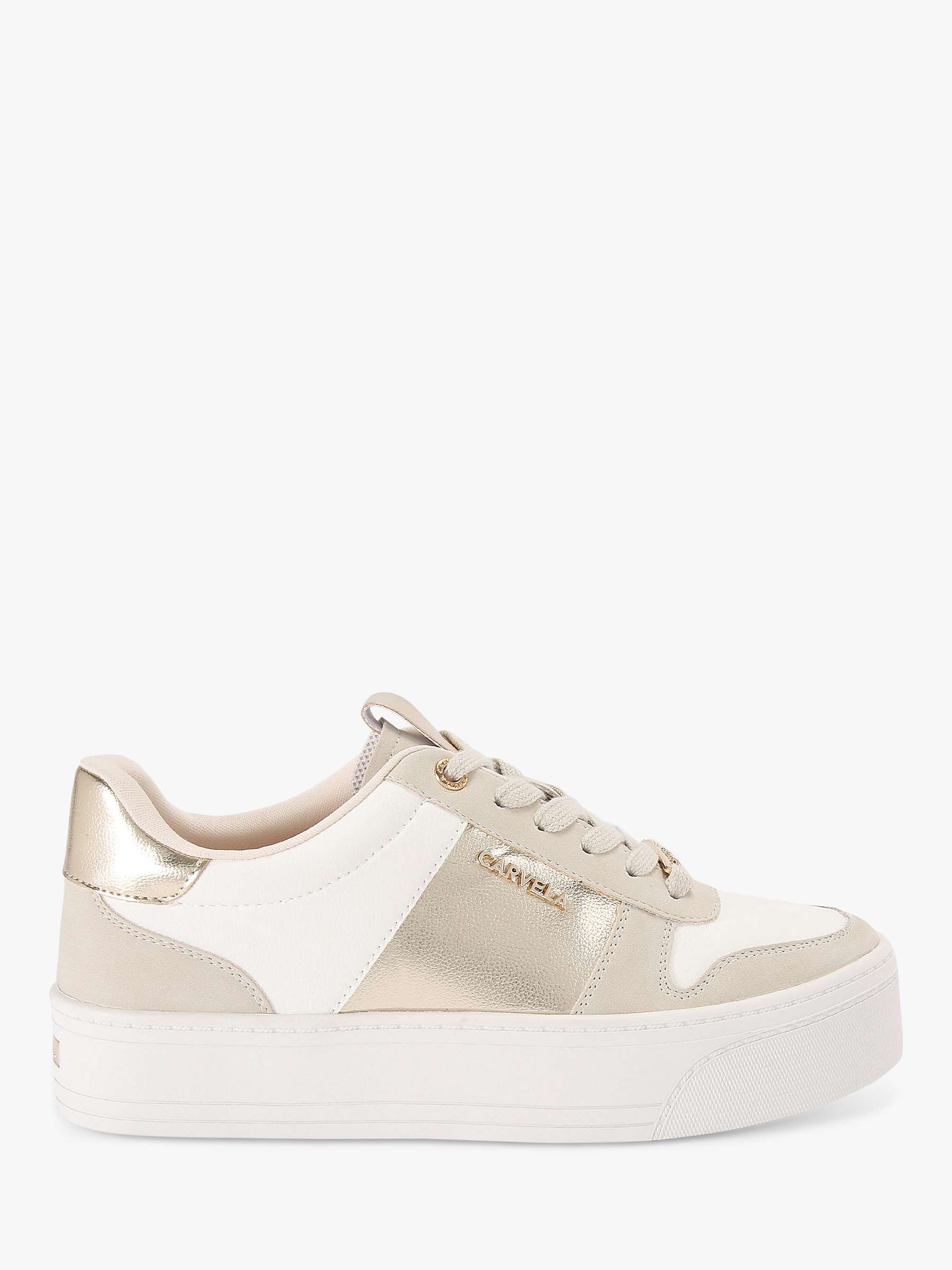 Buy Carvela Relay Metallic Lace Up Trainers, White/Multi Online at johnlewis.com