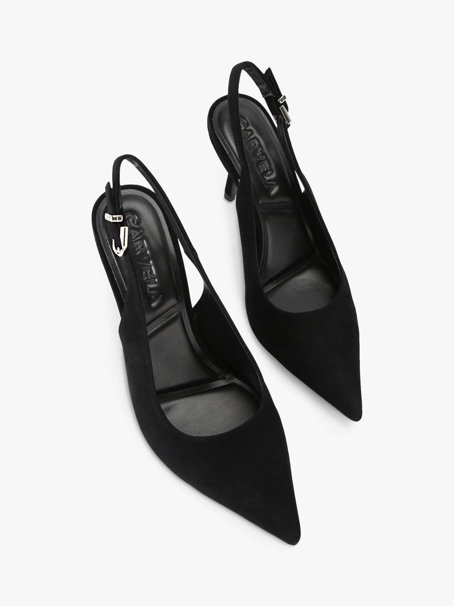Carvela Symmetry Sling Back Court Shoes, Black at John Lewis & Partners