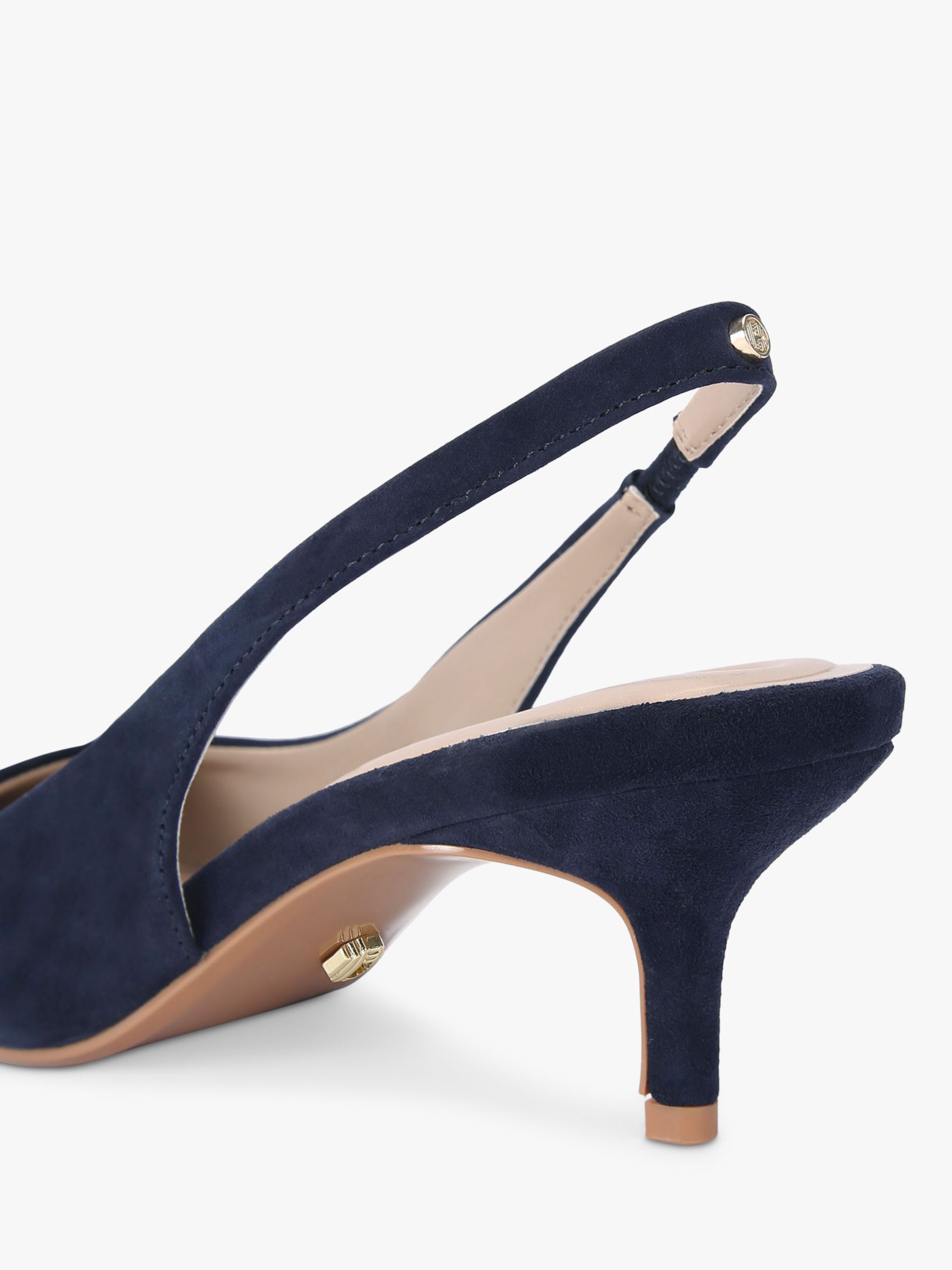 Buy Carvela Riva Suede Sling Back Court Shoes, Blue Navy Online at johnlewis.com