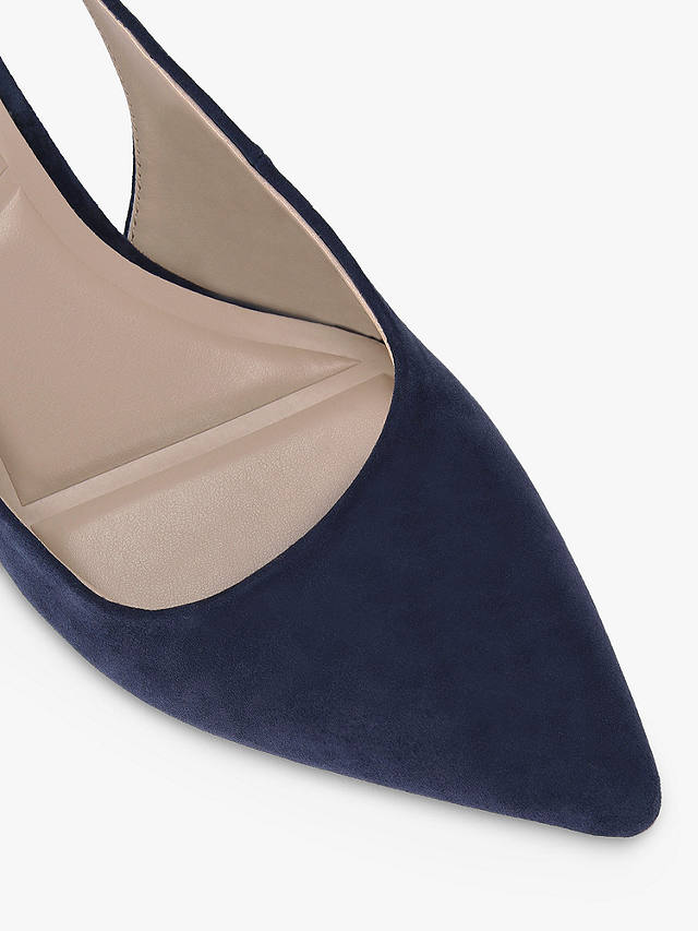 Carvela Riva Suede Sling Back Court Shoes, Blue Navy