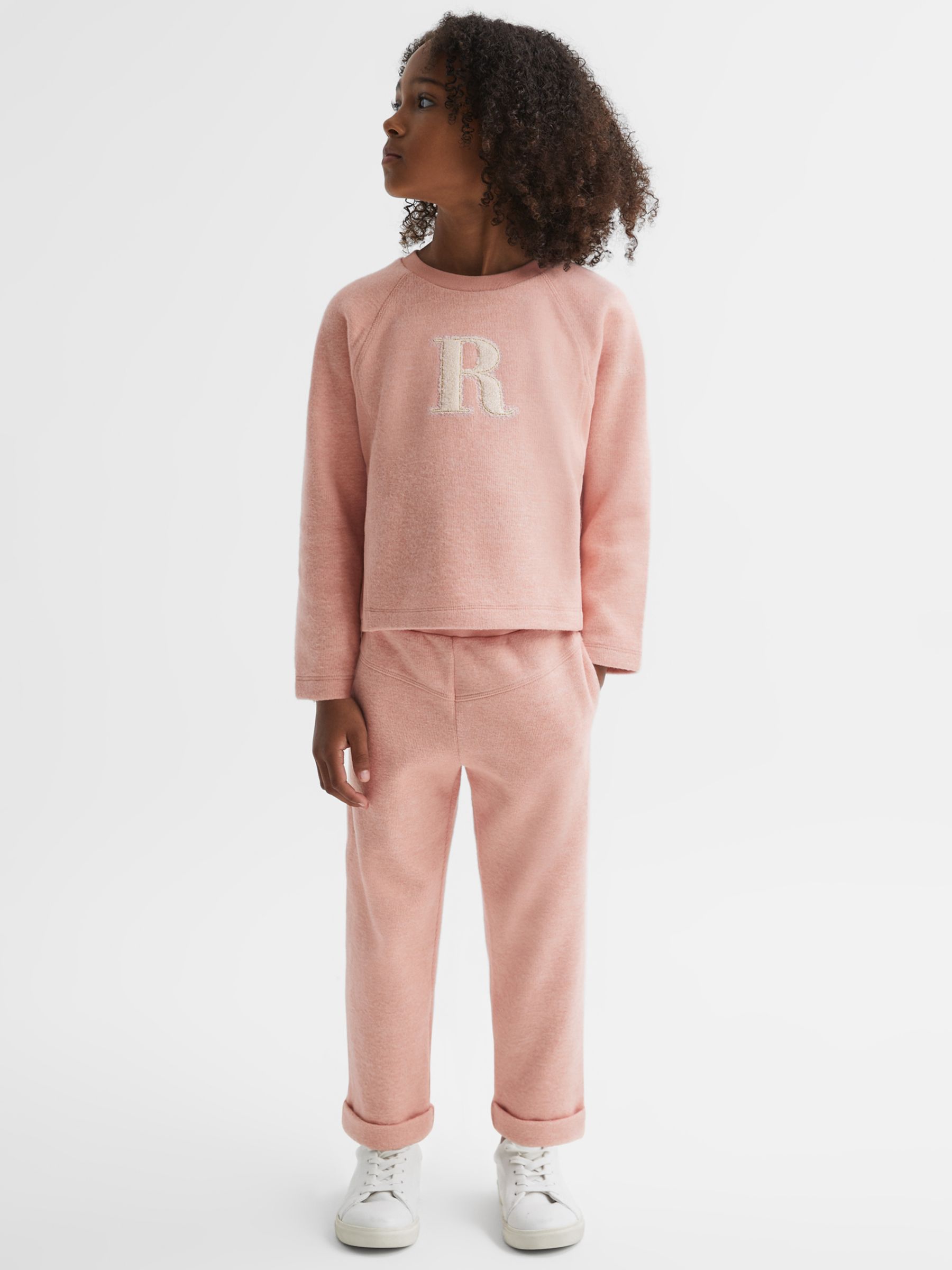 Buy Reiss Kids' Valencia Knitted Joggers, Apricot Online at johnlewis.com