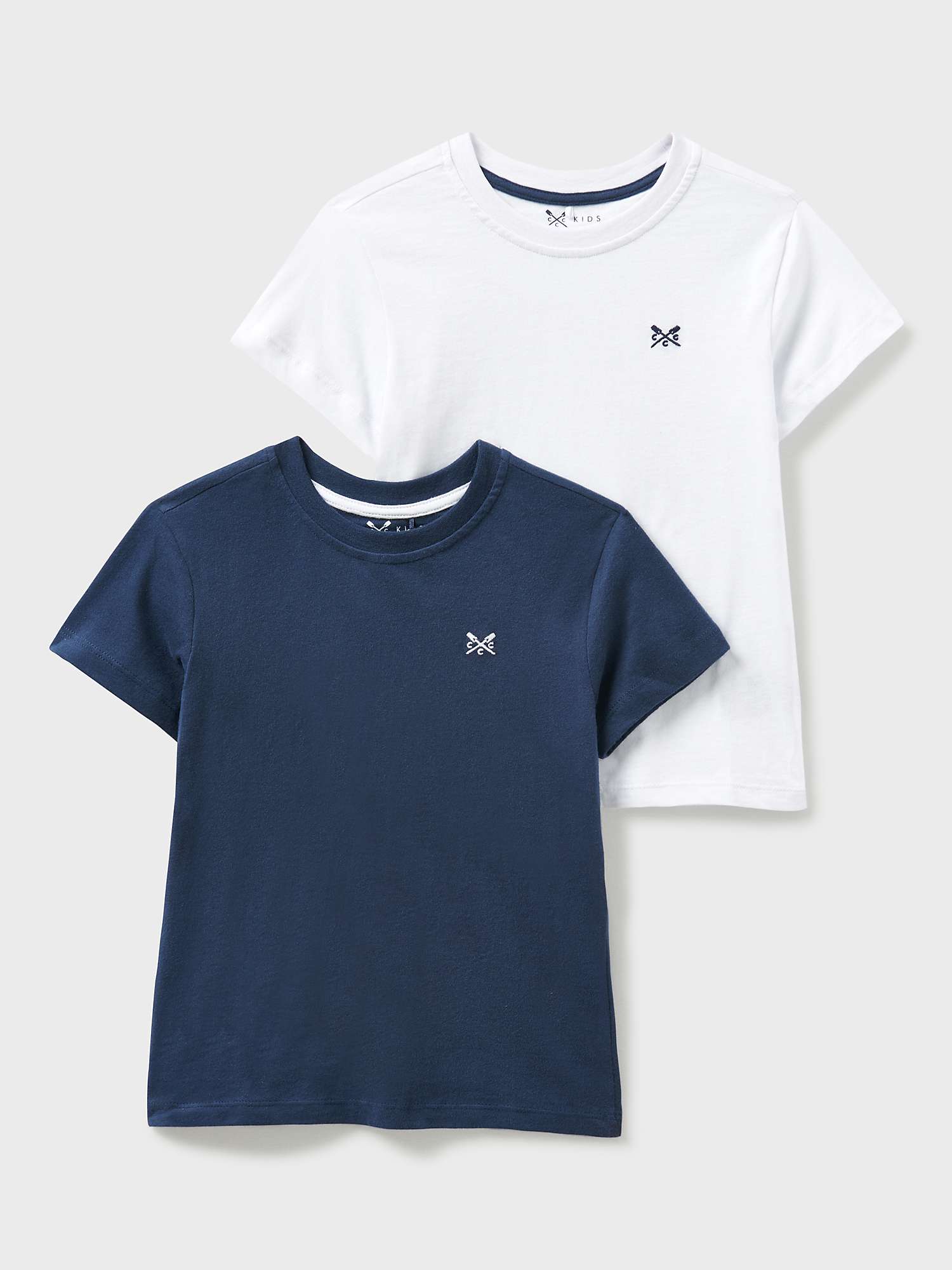 Buy Crew Clothing Kids' Classic Unisex T-Shirt, Pack of 2, Navy/White Online at johnlewis.com