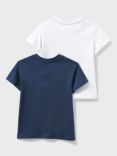 Crew Clothing Kids' Classic Unisex T-Shirt, Pack of 2, Navy/White