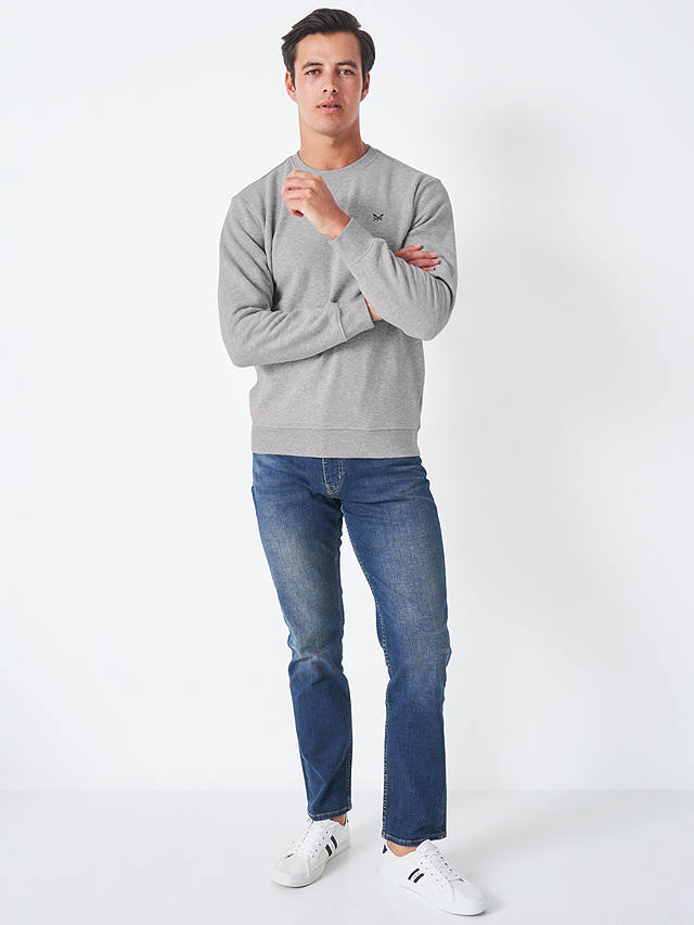 Crew Clothing Logo Sweatshirt, Marl Grey