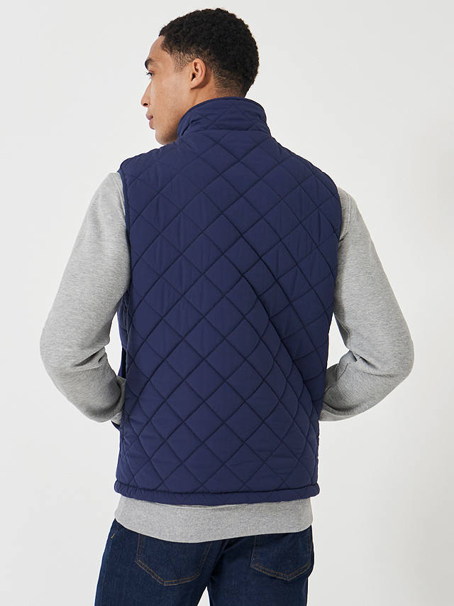 Crew Clothing Diamond Quilted Gilet, Navy