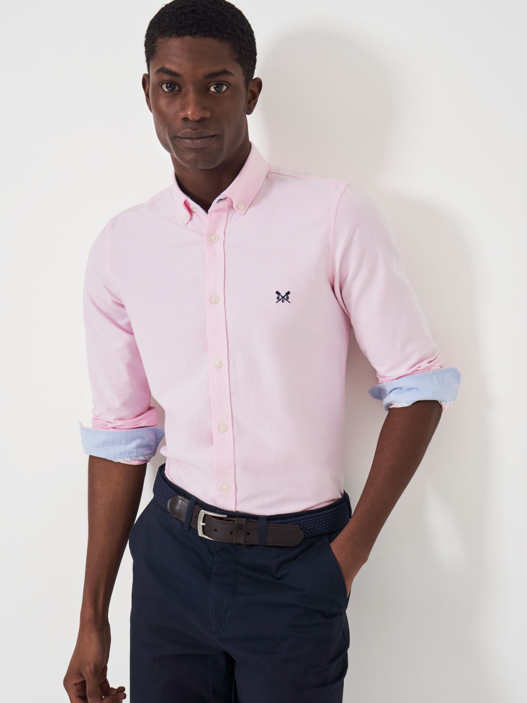 Crew Clothing Slim Fit Oxford Shirt, Pastel Pink, S