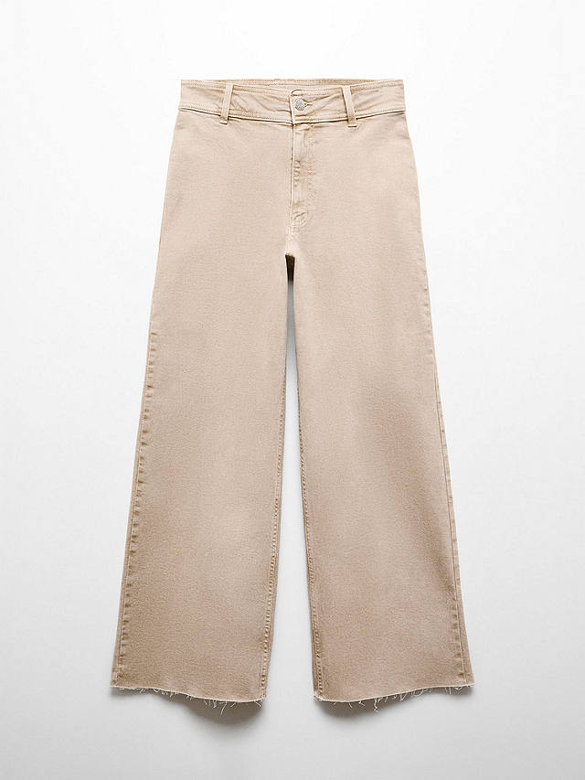 Mango Catherin High Waist Culotte Jeans, Light Pastel Brown