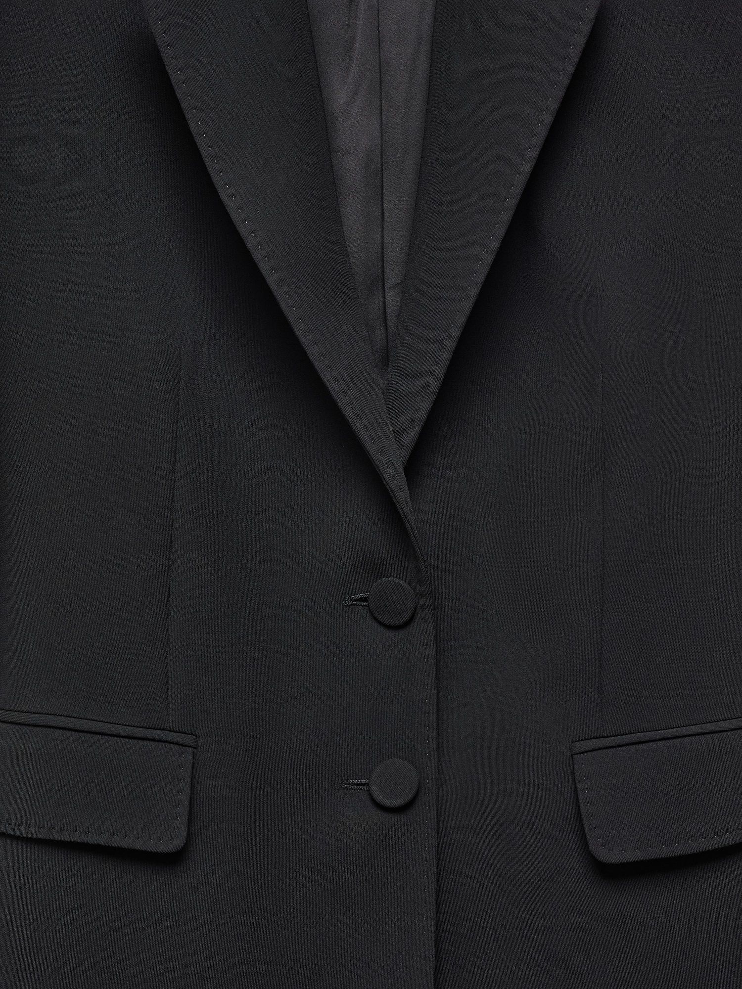 Mango Iguana Fitted Blazer, Black at John Lewis & Partners