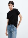 Mango Chalaca Cotton T-Shirt, Black