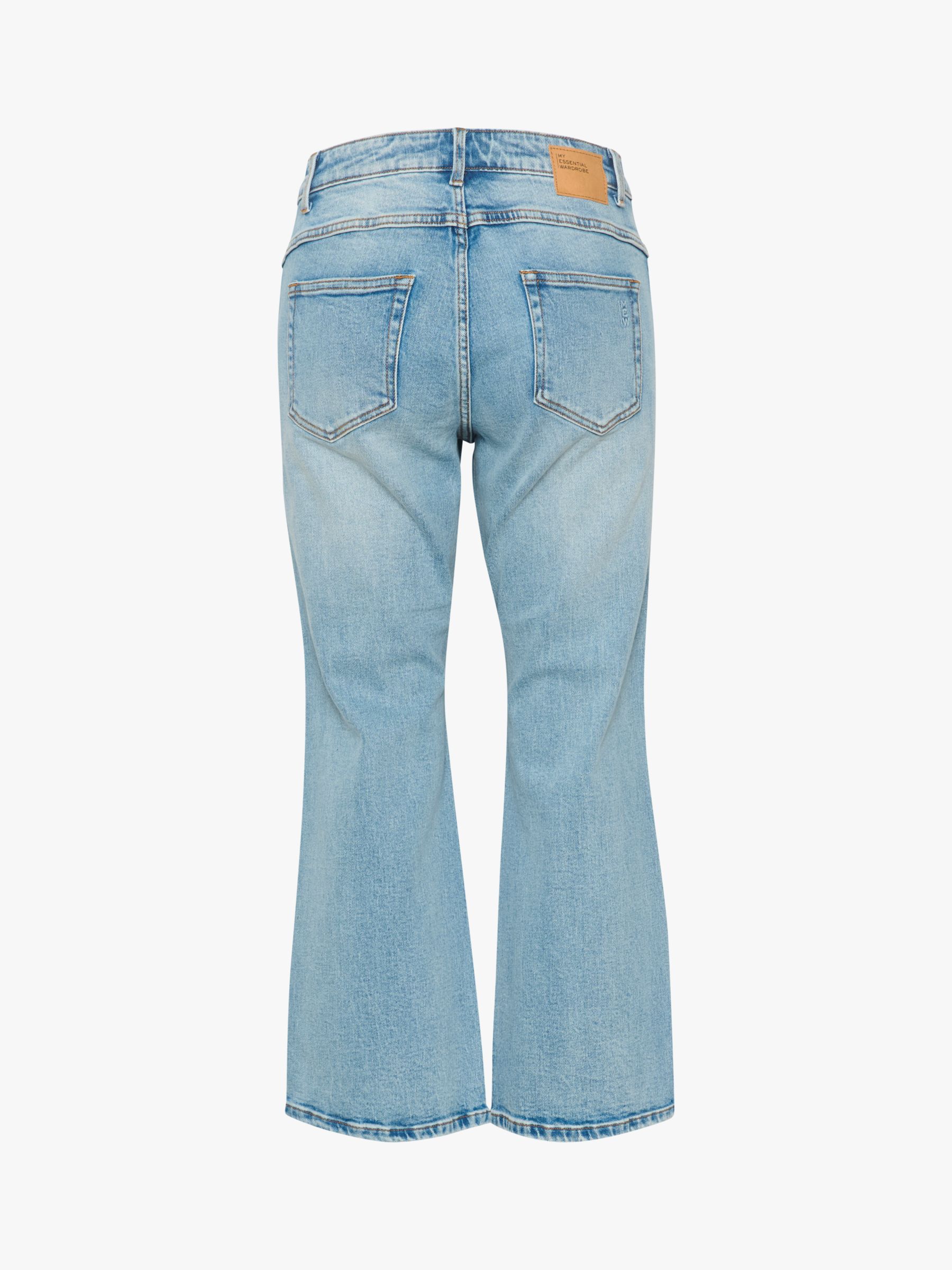 Buy MY ESSENTIAL WARDROBE Dango 114 Flared Leg Cropped Jeans, Medium Blue Wash Online at johnlewis.com