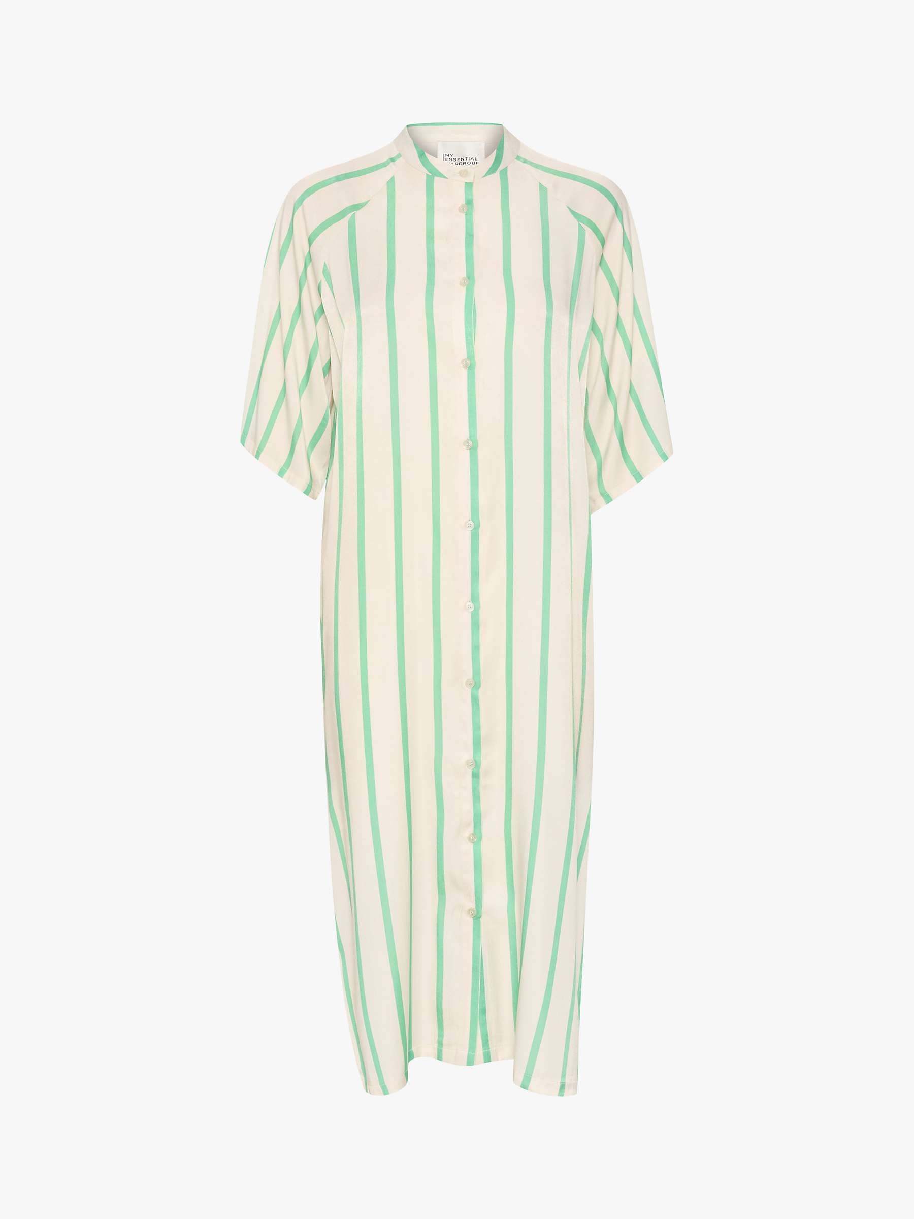 Buy MY ESSENTIAL WARDROBE Mia Striped Shirt Dress, White/Green Online at johnlewis.com