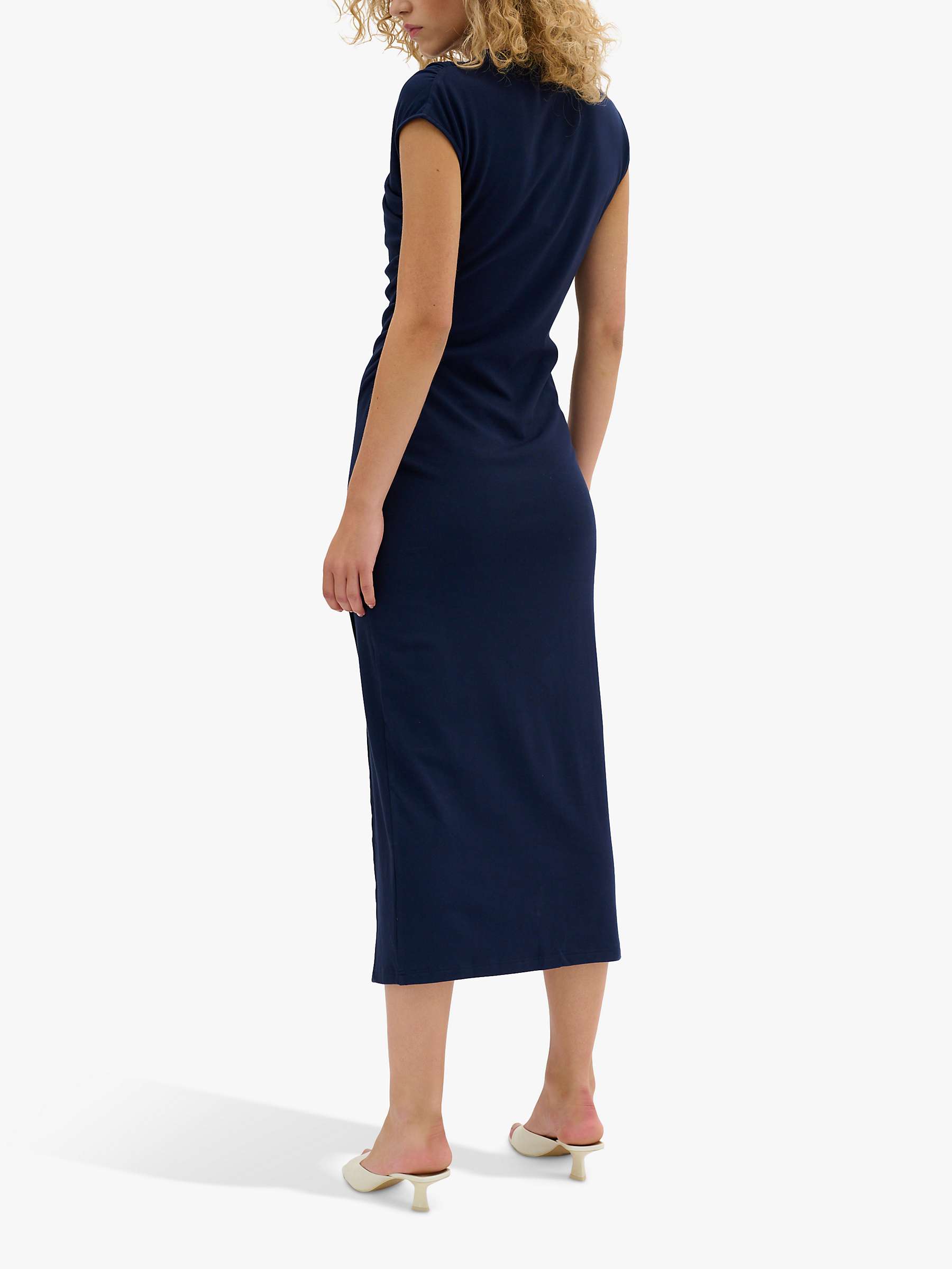 Buy MY ESSENTIAL WARDROBE Nupti Slim Fit Jersey Midi Dress, Total Eclipse Online at johnlewis.com