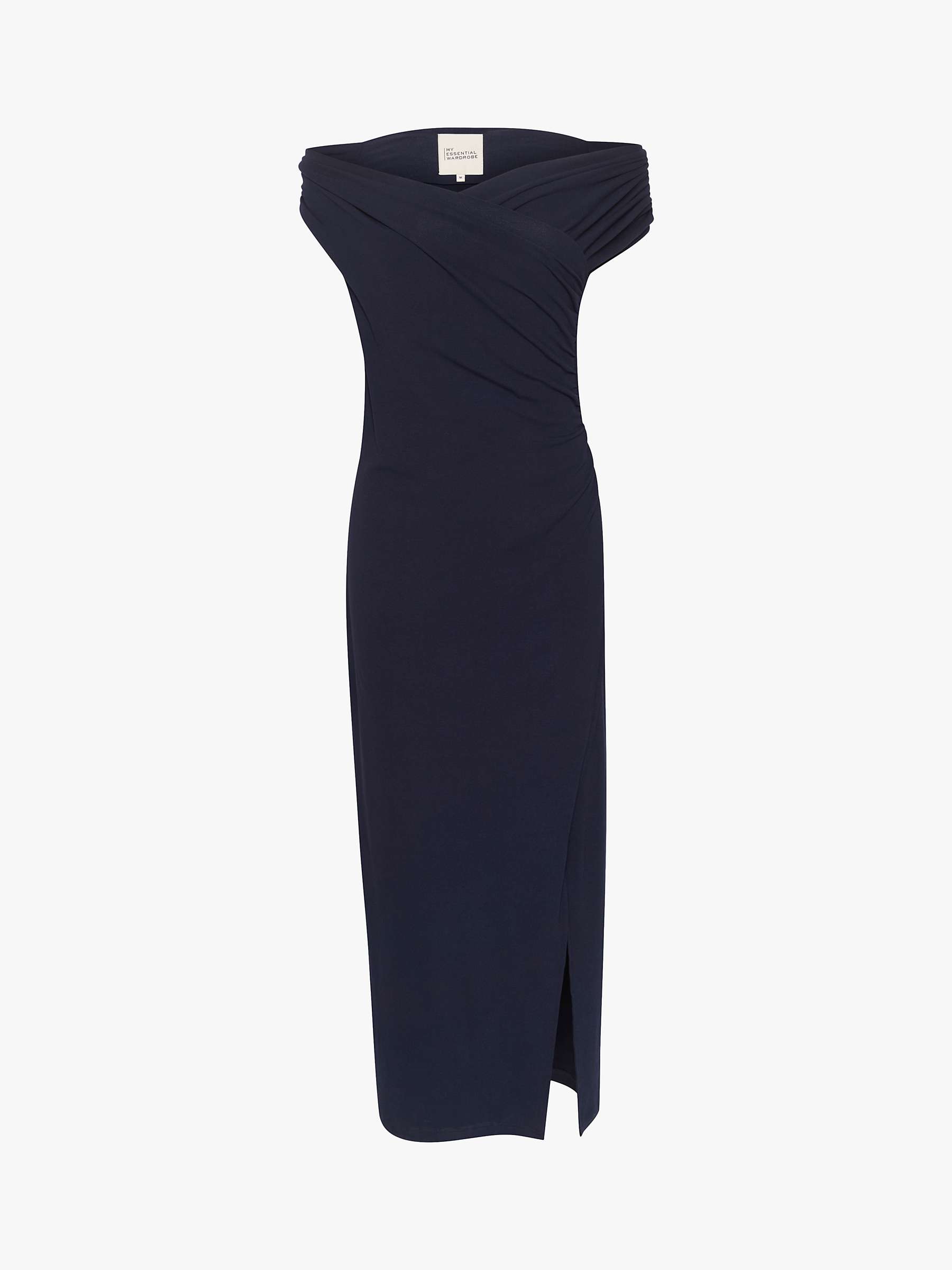 Buy MY ESSENTIAL WARDROBE Nupti Slim Fit Jersey Midi Dress, Total Eclipse Online at johnlewis.com