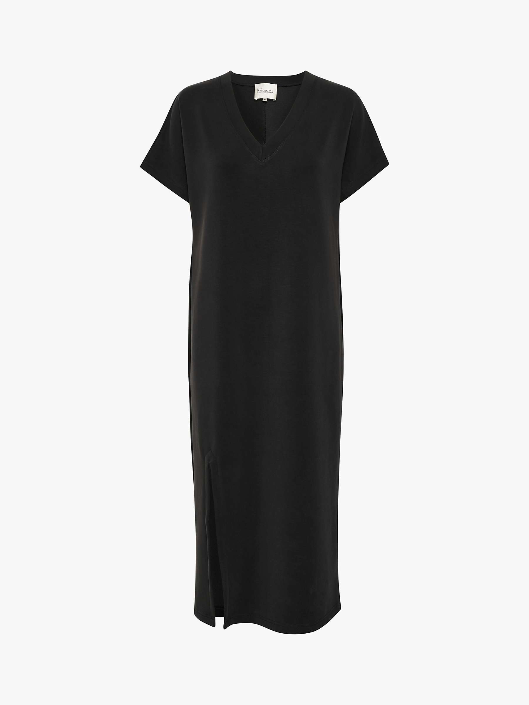 Buy MY ESSENTIAL WARDROBE Elle Short Sleeve V-Neck Maxi Dress, Black Online at johnlewis.com