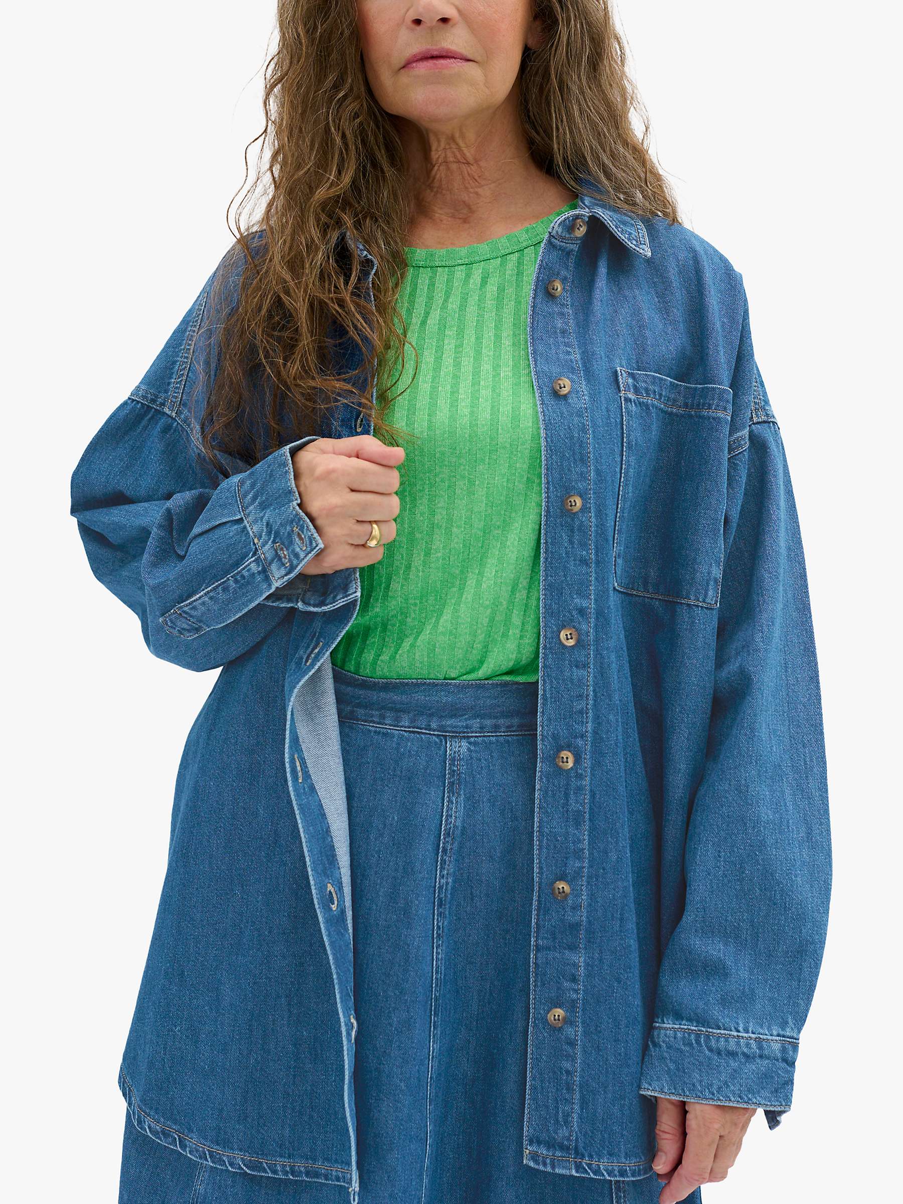 Buy MY ESSENTIAL WARDROBE Malo Relaxed Fit Denim Shirt, Blue Vintage Wash Online at johnlewis.com