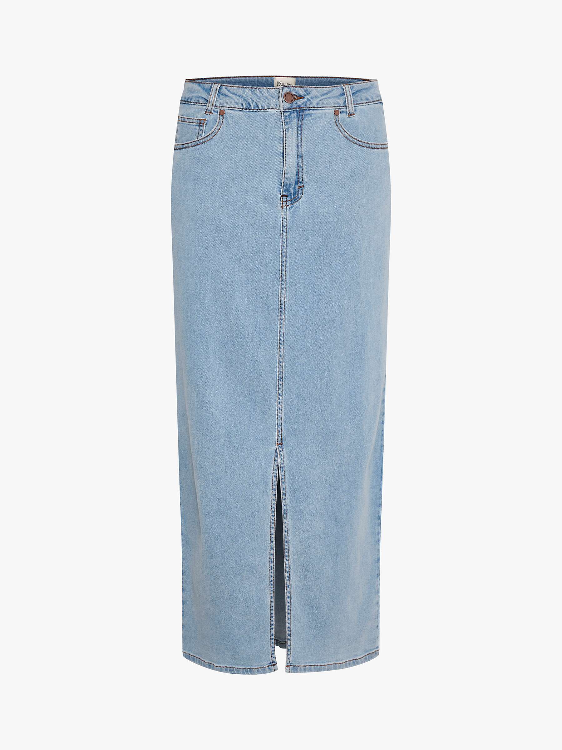 Buy MY ESSENTIAL WARDROBE Lara 115 Straight Fit Denim Maxi Skirt, Light Blue Wash Online at johnlewis.com