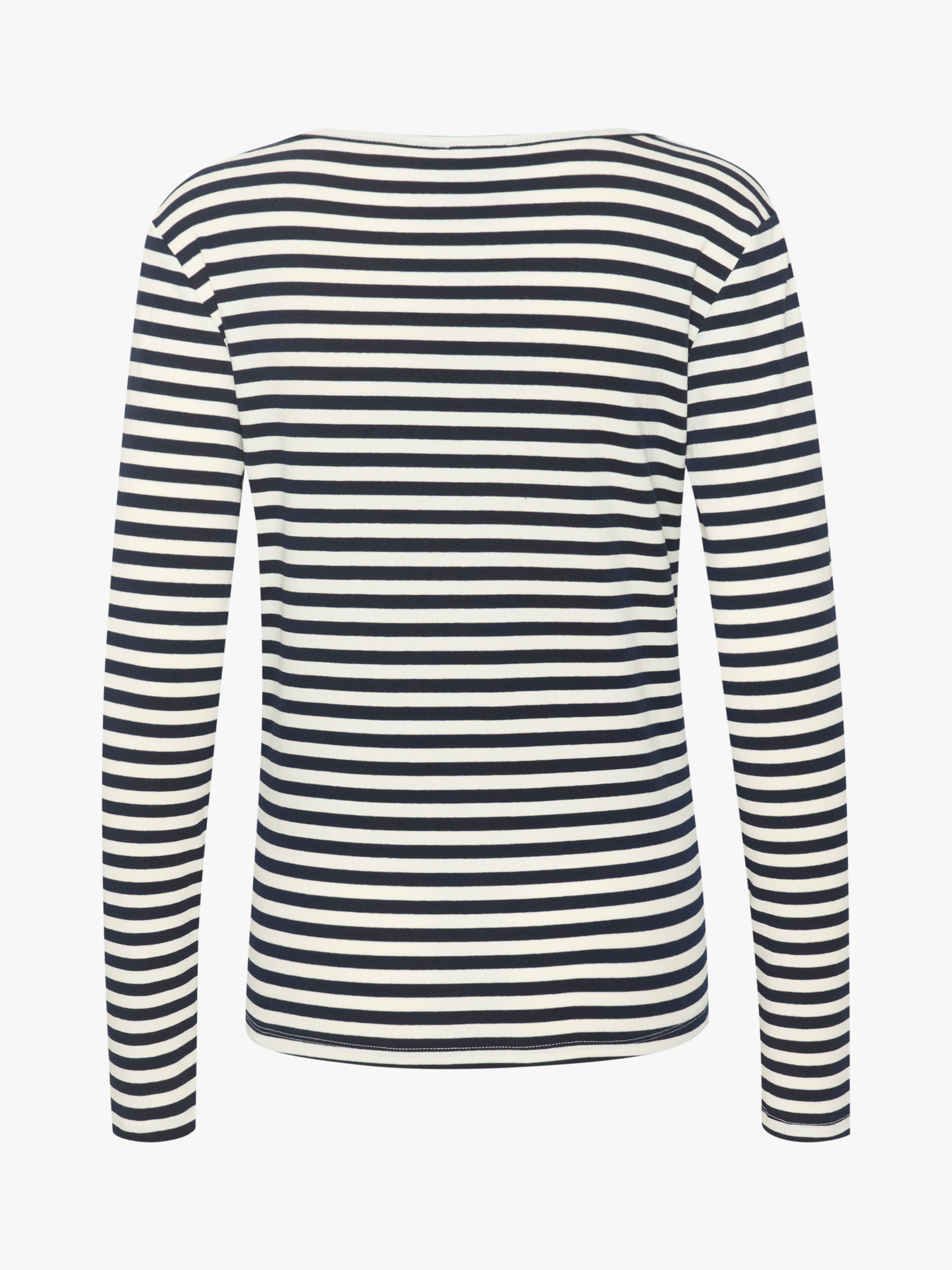 Buy MY ESSENTIAL WARDROBE Dana Striped Long Sleeve Slim Fit T-Shirt, Navy/Off White Online at johnlewis.com