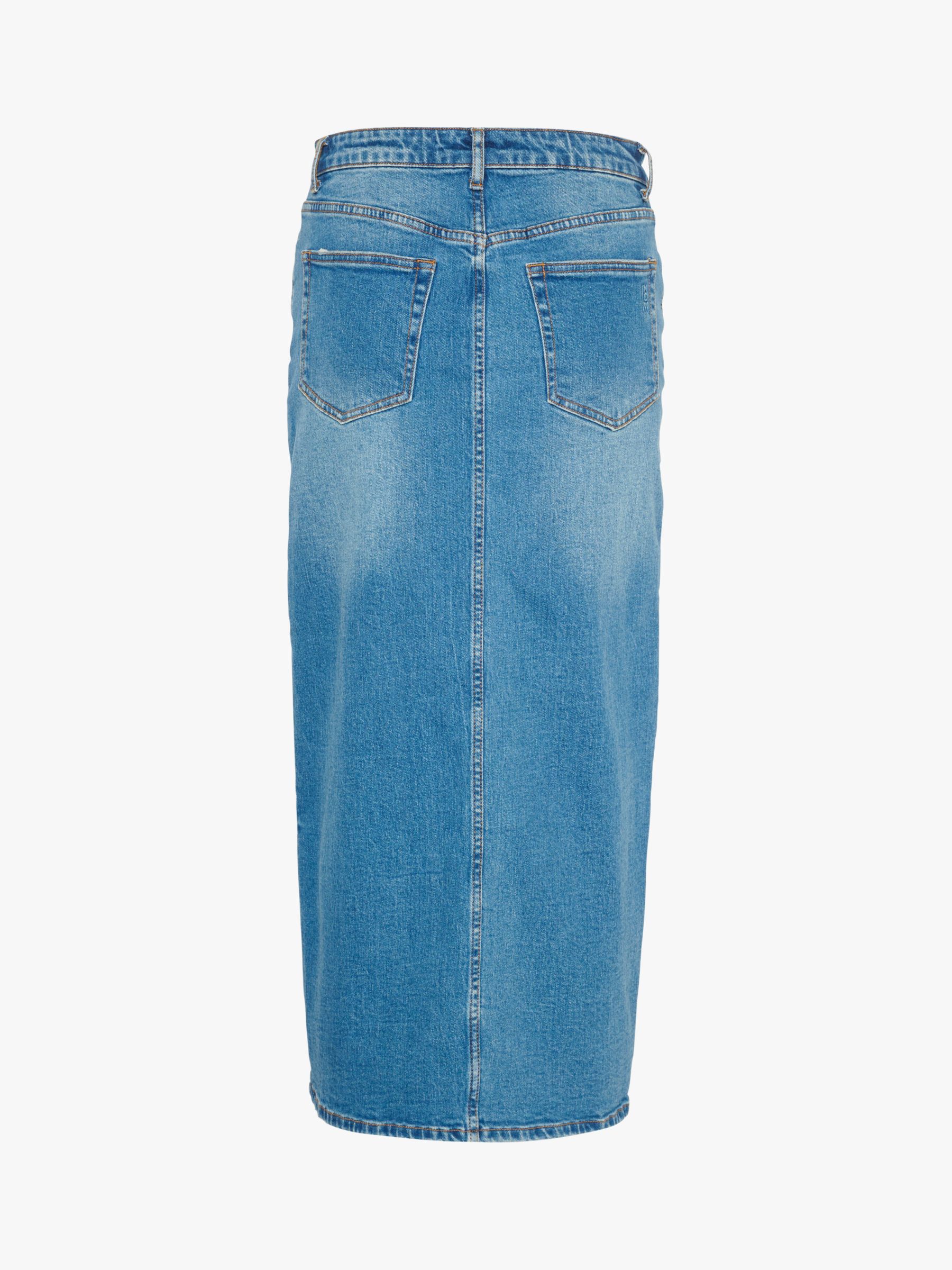 Buy MY ESSENTIAL WARDROBE Dango Straight Fit Denim Maxi Skirt, Medium Blue Wash Online at johnlewis.com