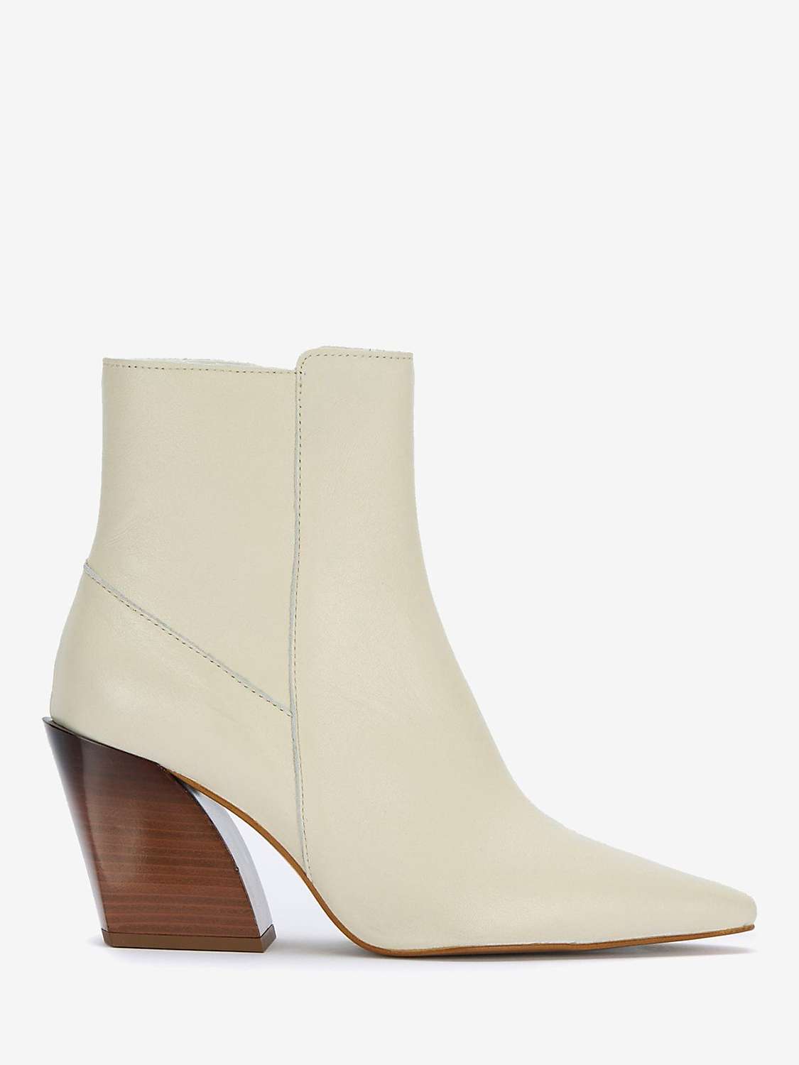 Buy Mint Velvet Angled Heel Leather Ankle Boots, Cream Online at johnlewis.com