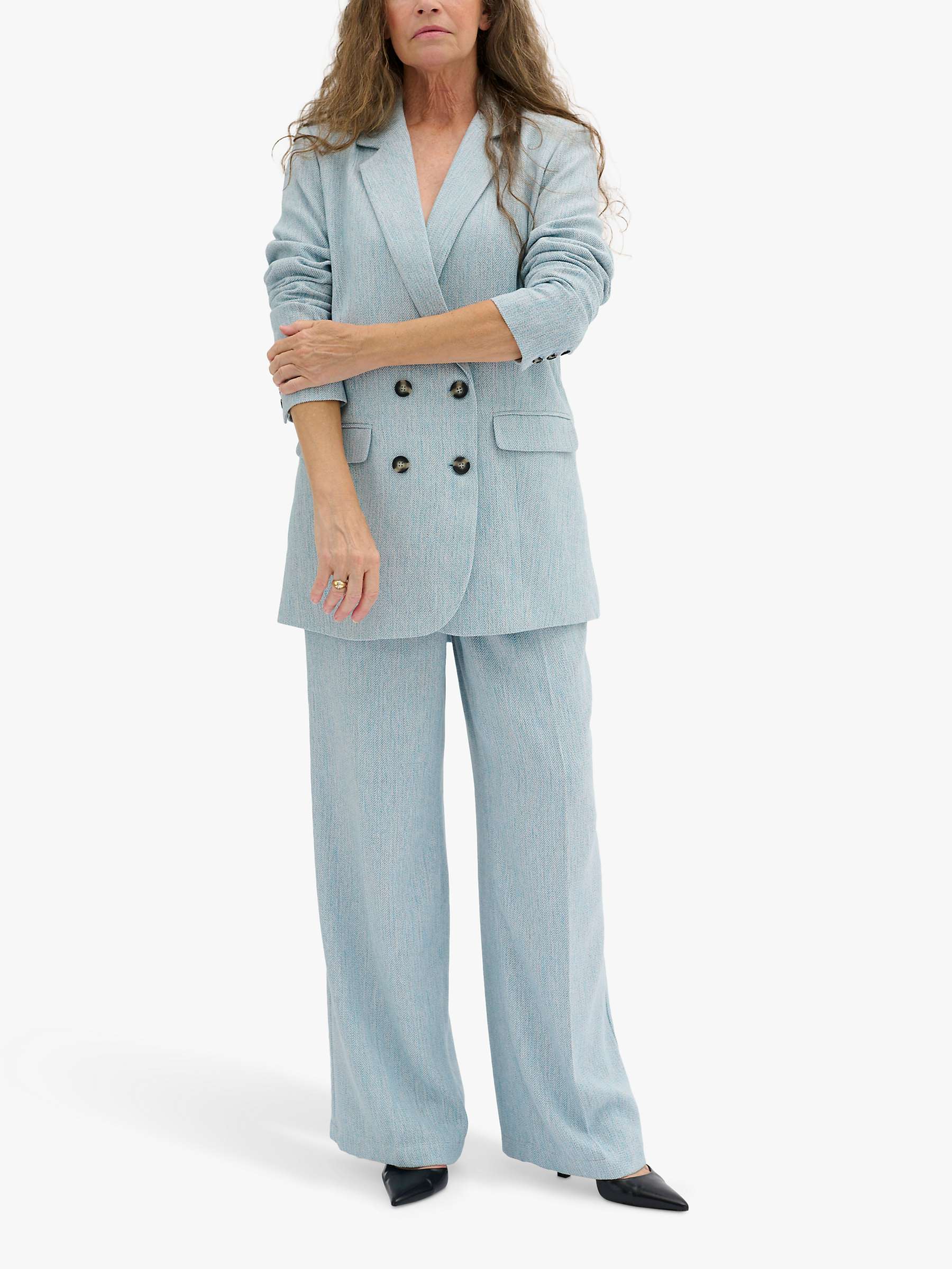 Buy MY ESSENTIAL WARDROBE Elisa Double Breasted Pocket Blazer, Clear Sky Off White Online at johnlewis.com