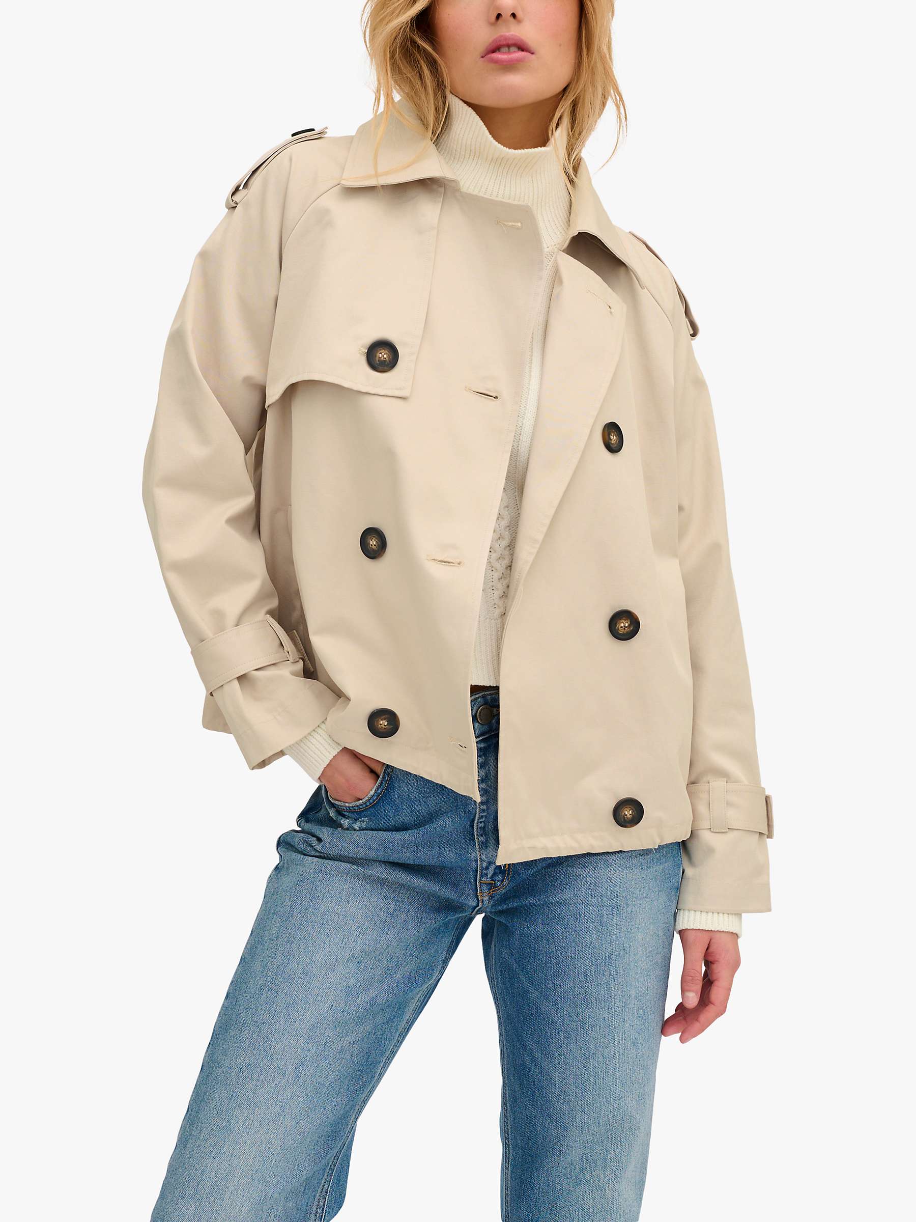 Buy MY ESSENTIAL WARDROBE Mira Short Trench Coat, Oatmeal Online at johnlewis.com
